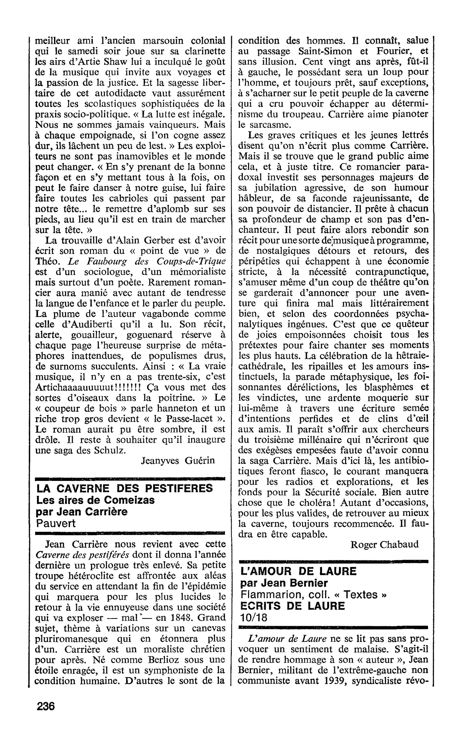 L’AMOUR DE LAURE par Jean Bernier. ECRITS DE LAURE