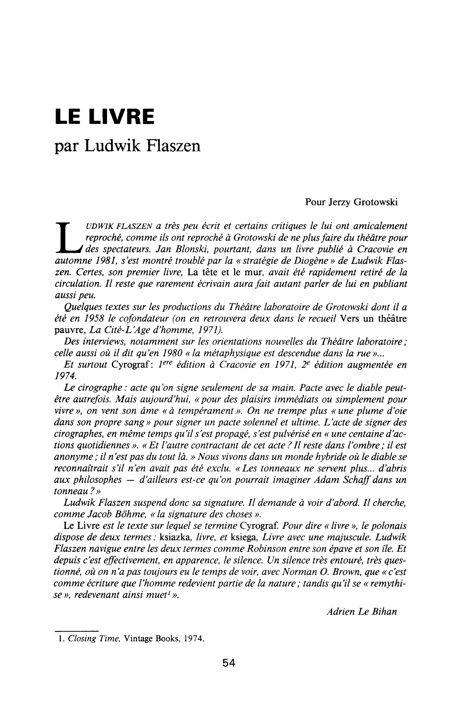 LE LIVRE