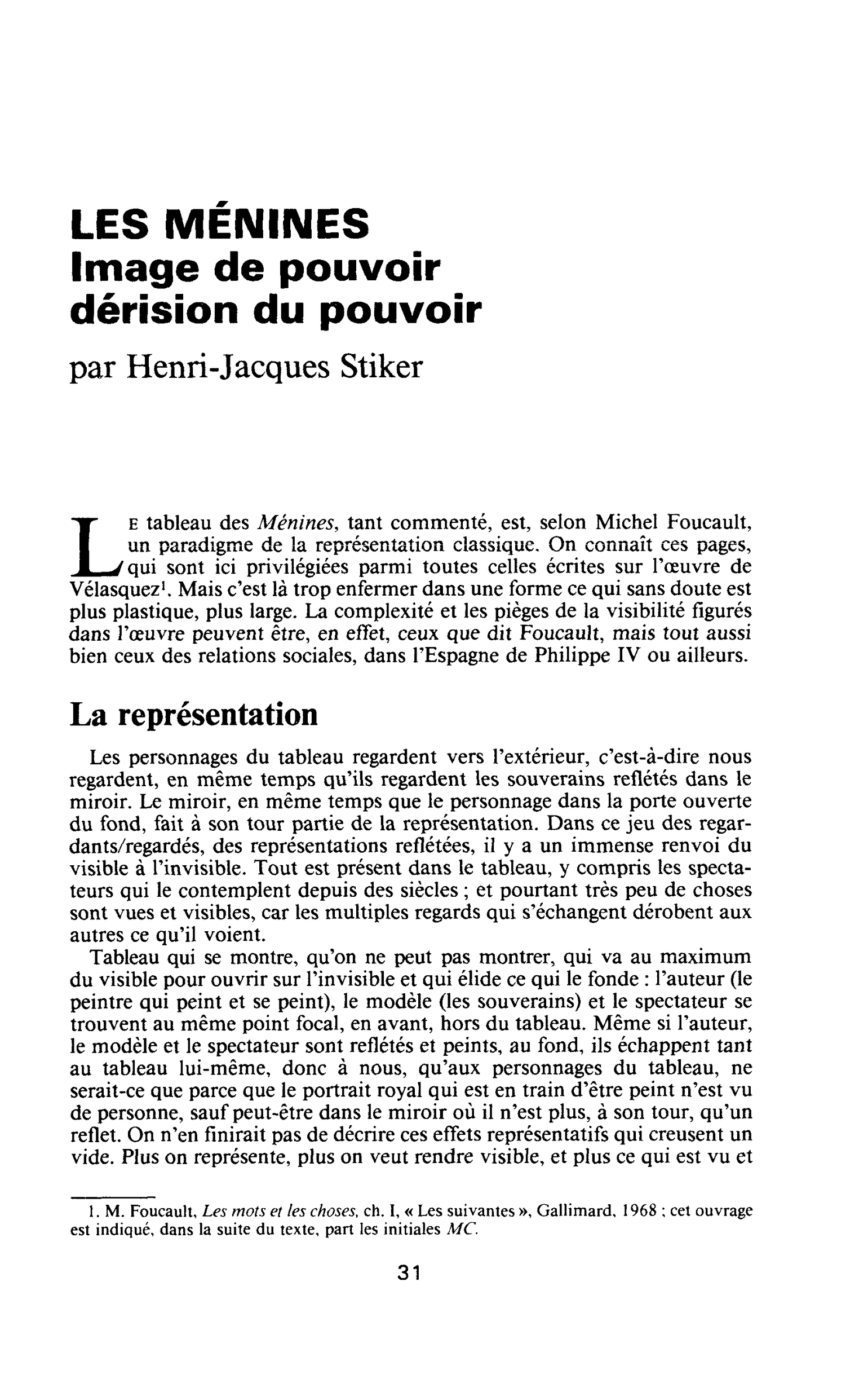 LES MÉNINES. Image de pouvoir dérision du pouvoir
