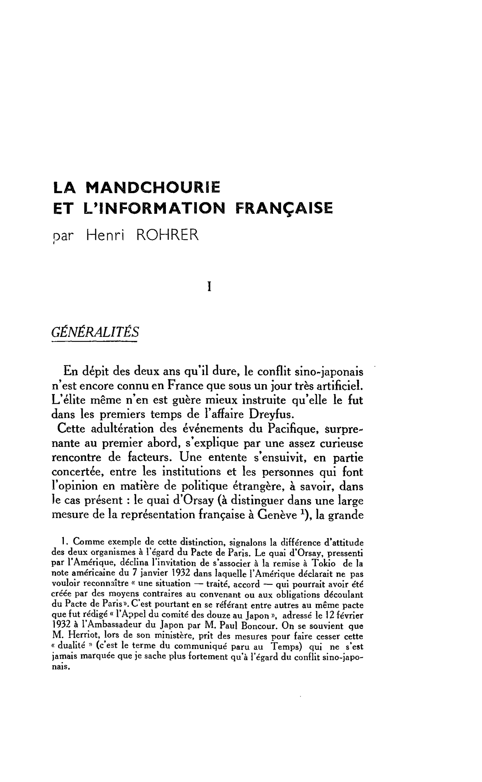 LA MANDCHOURIE ET L’INFORMATION FRANÇAISE