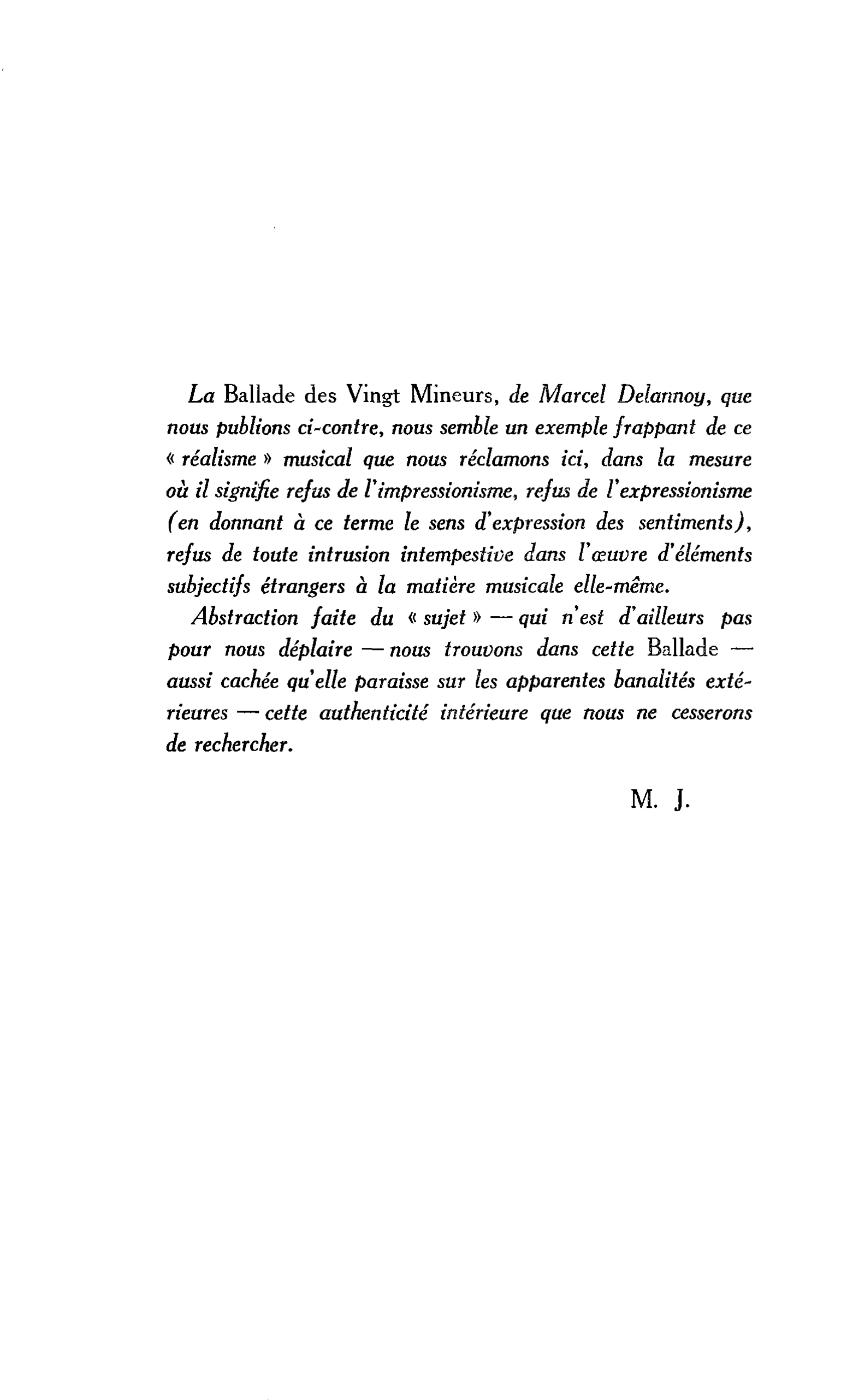 BALLADE DES VINGT MINEURS