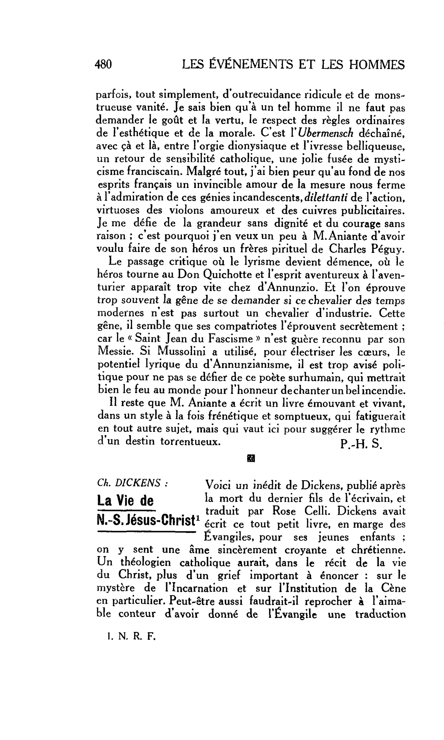 LES LETTRES : Ch. DICKENS : La Vie de N.-S. Jésus-Christ