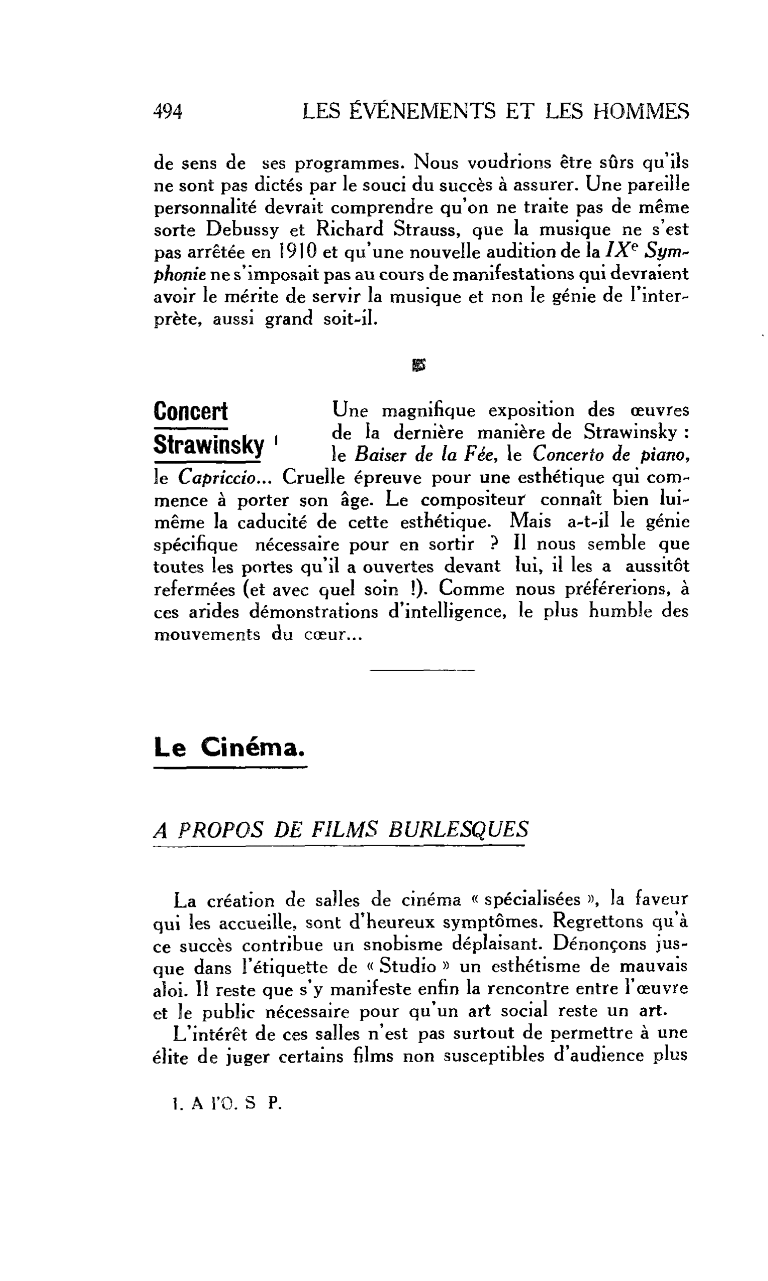 LES ARTS : Le Cinéma A PROPOS DE FILMS BURLESQUES