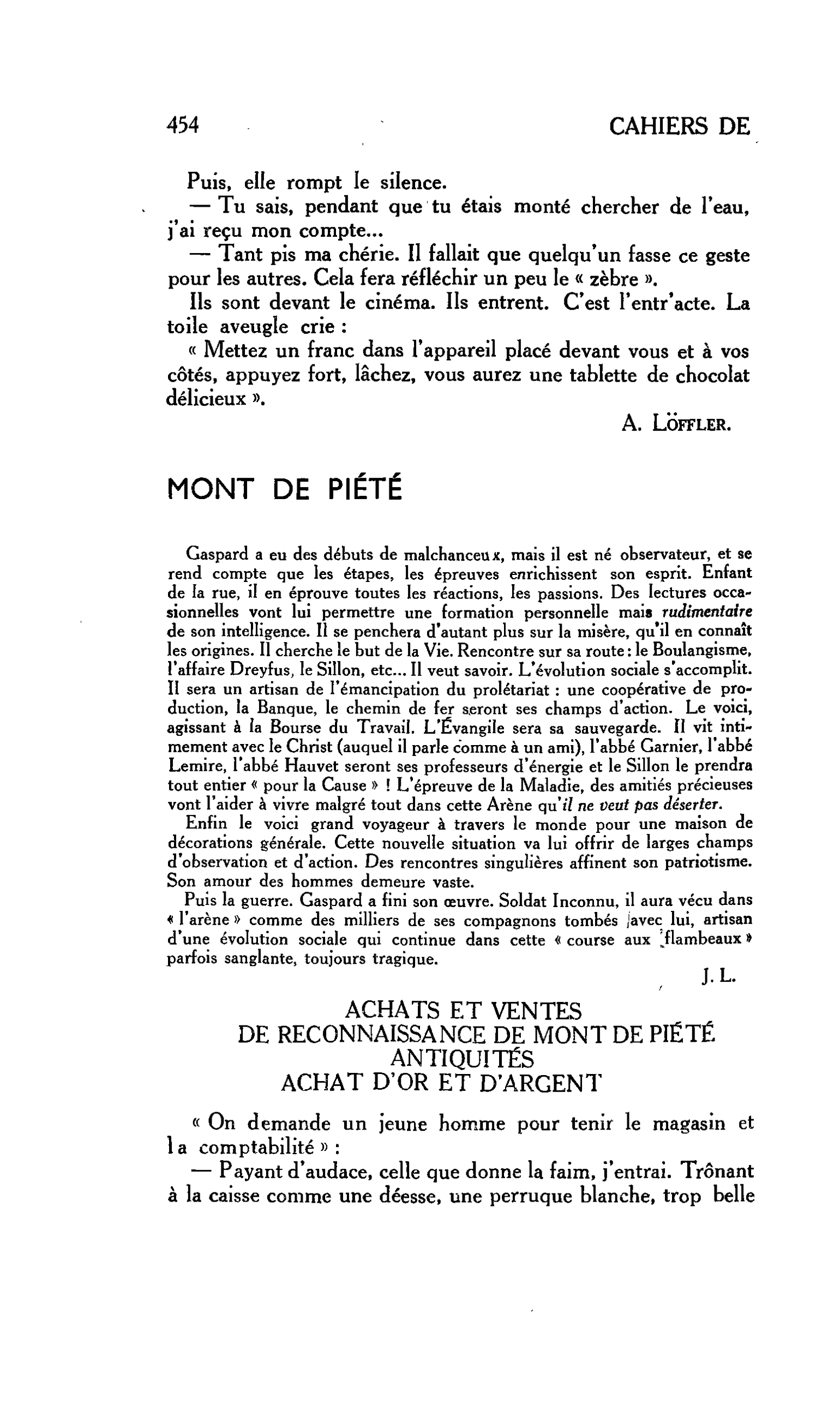 MONT DE PIÉTÉ