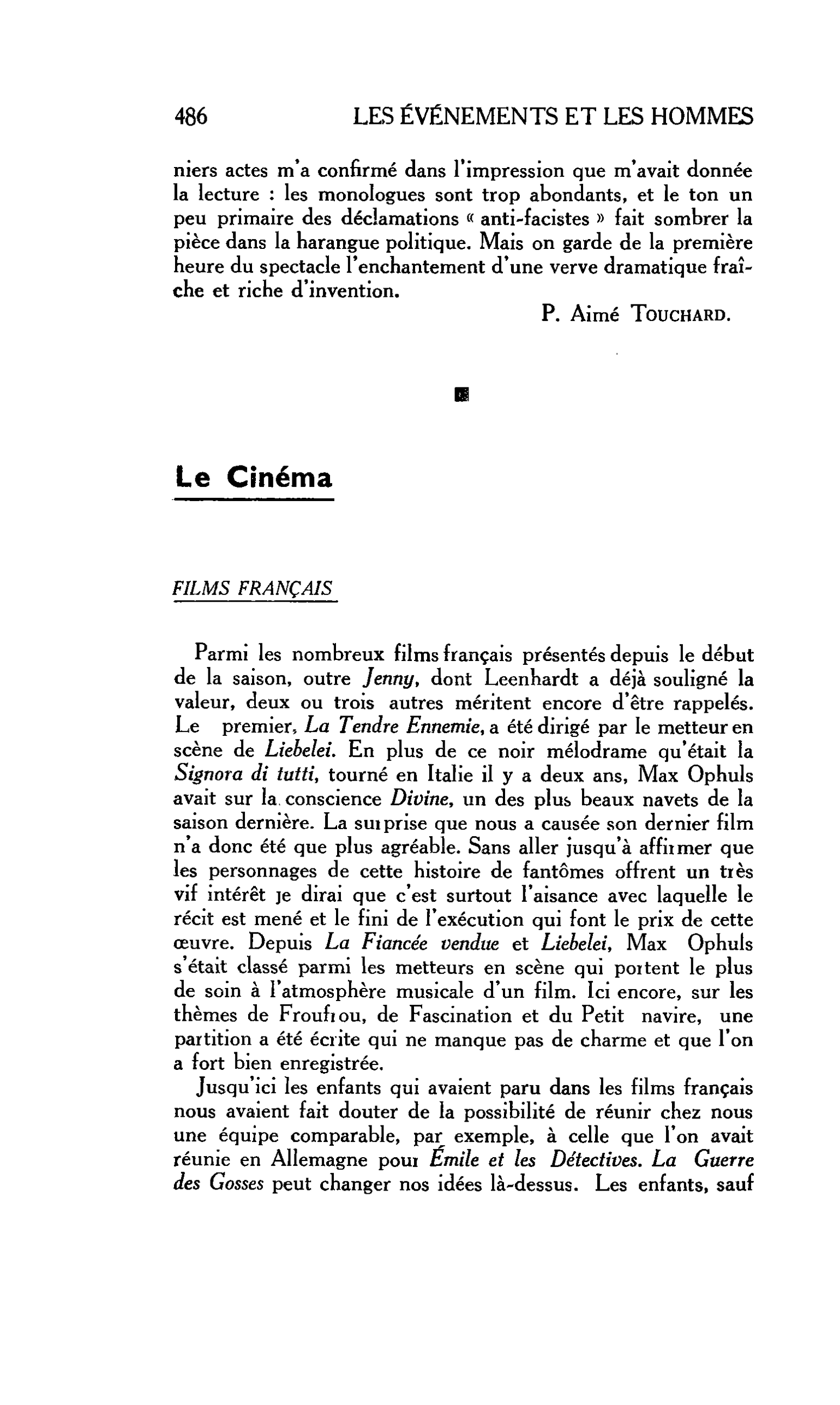 LES ARTS. Le Cinéma : FILMS FRANÇAIS