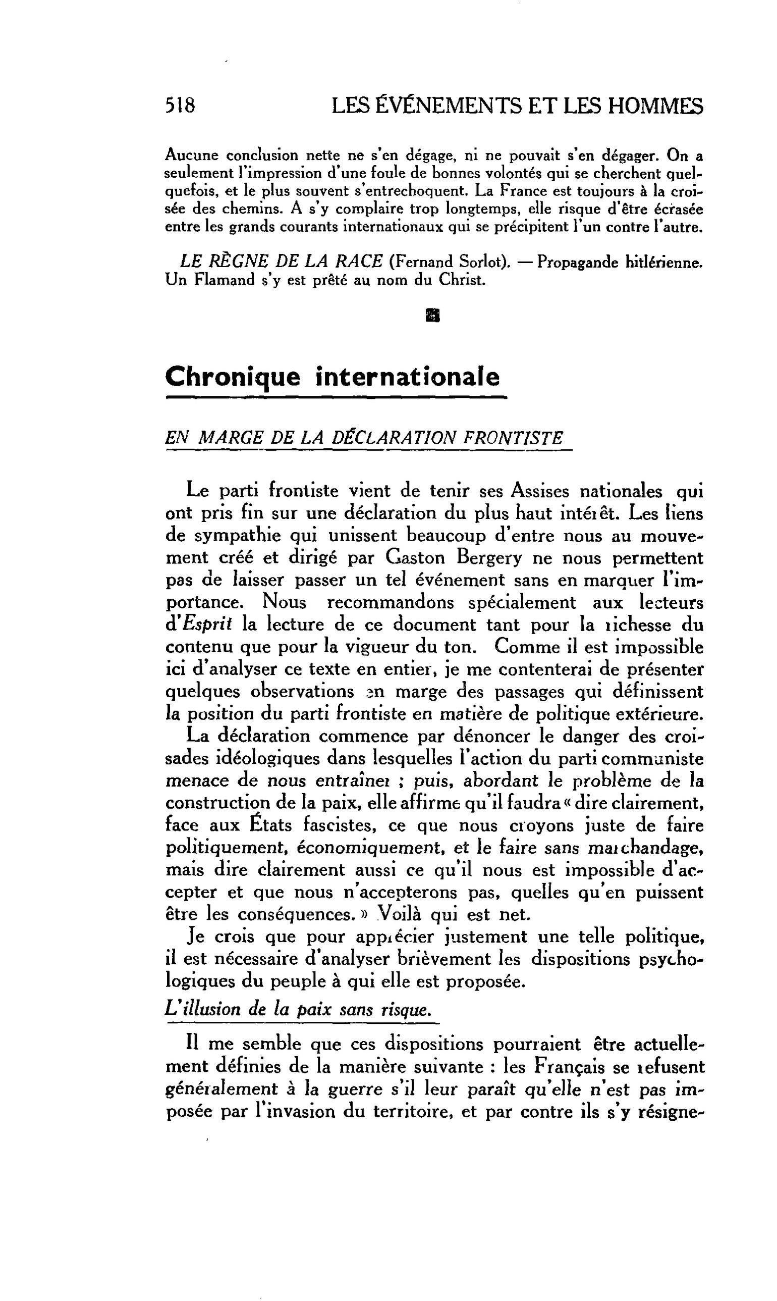 LA CITÉ : Chronique internationale