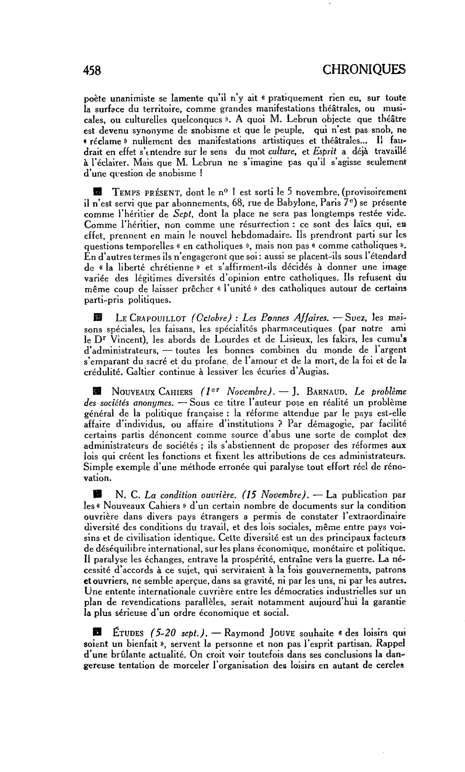 Le Crapouillot (Octobre) : Les Bonnes Affaires