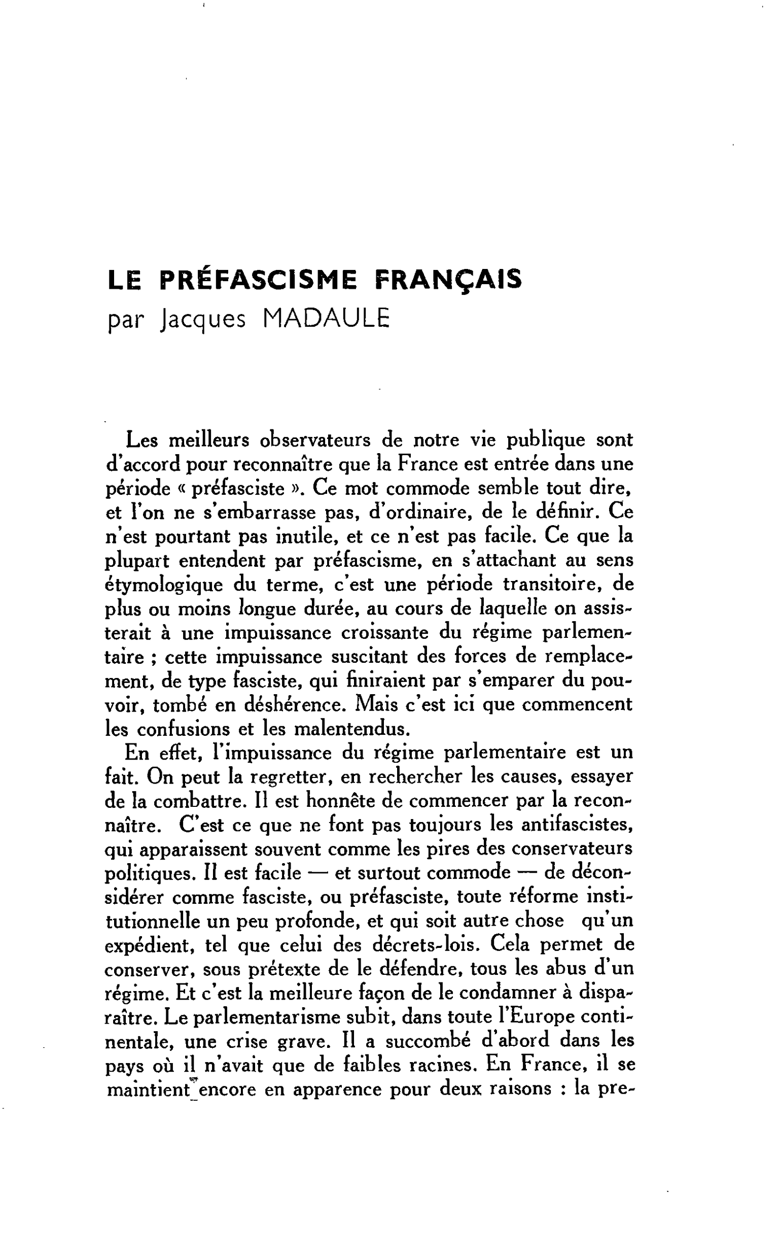 Le préfascisme français