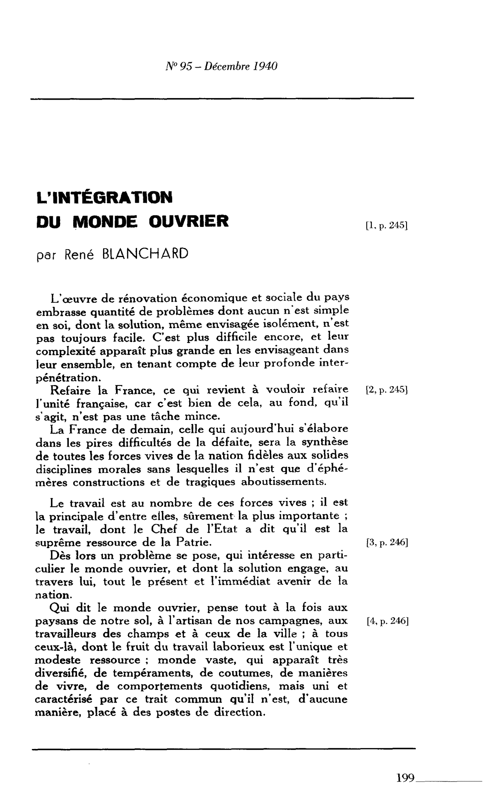L’INTÉGRATION DU MONDE OUVRIER