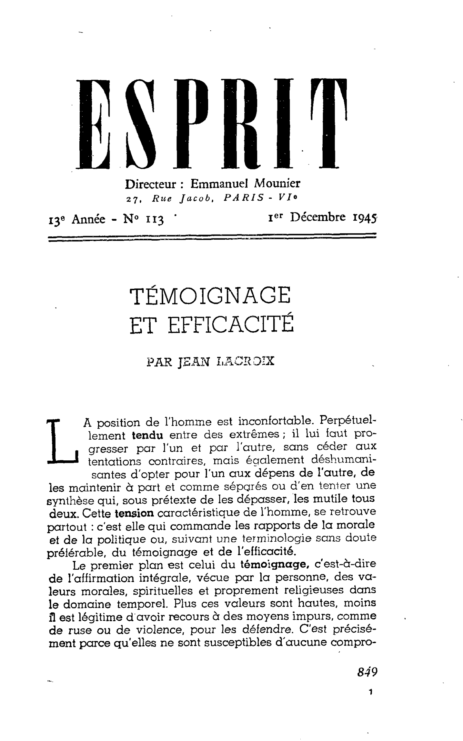 Témoignage et efficacité