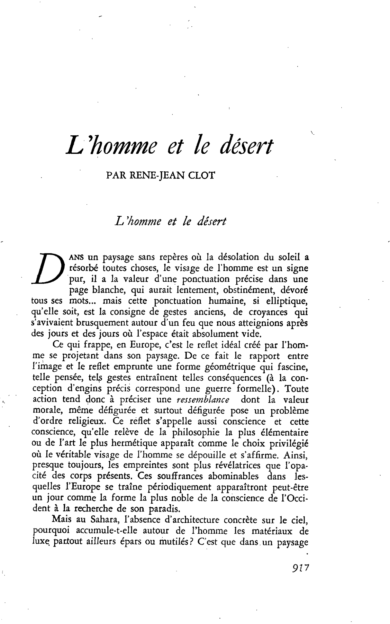 L’homme et le désert