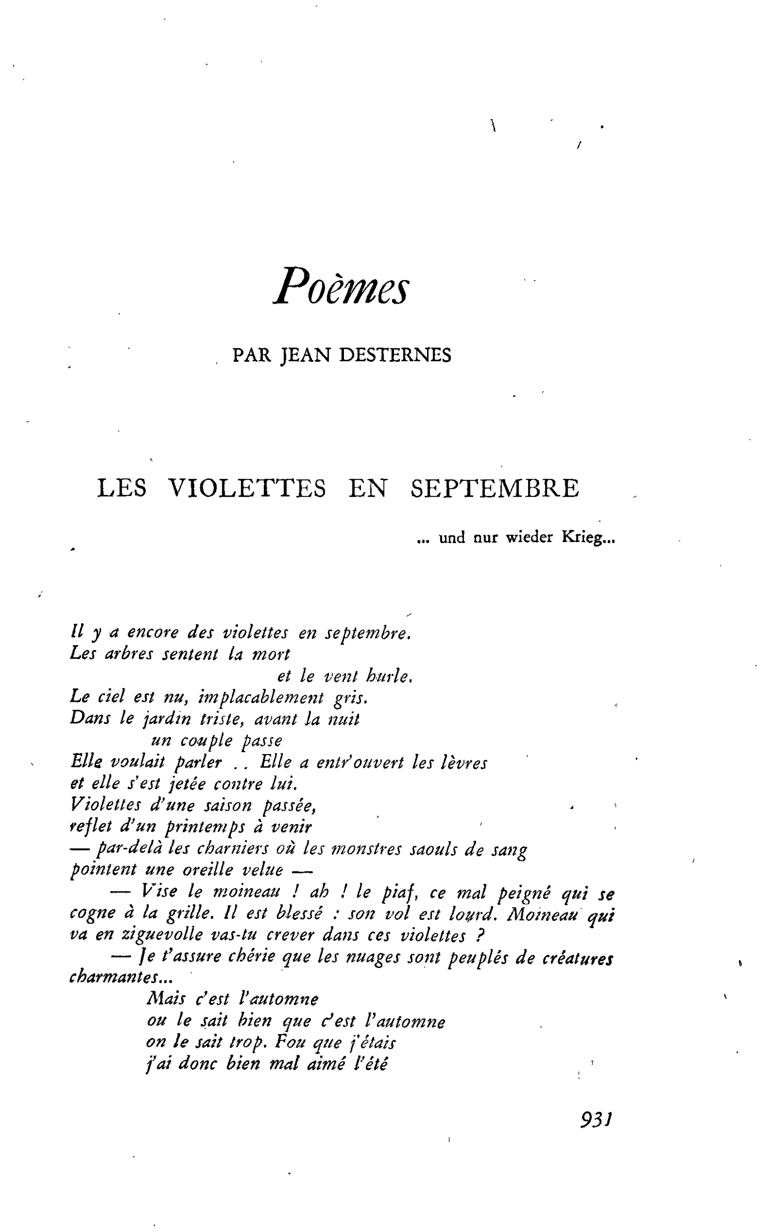 LES VIOLETTES EN SEPTEMBRE