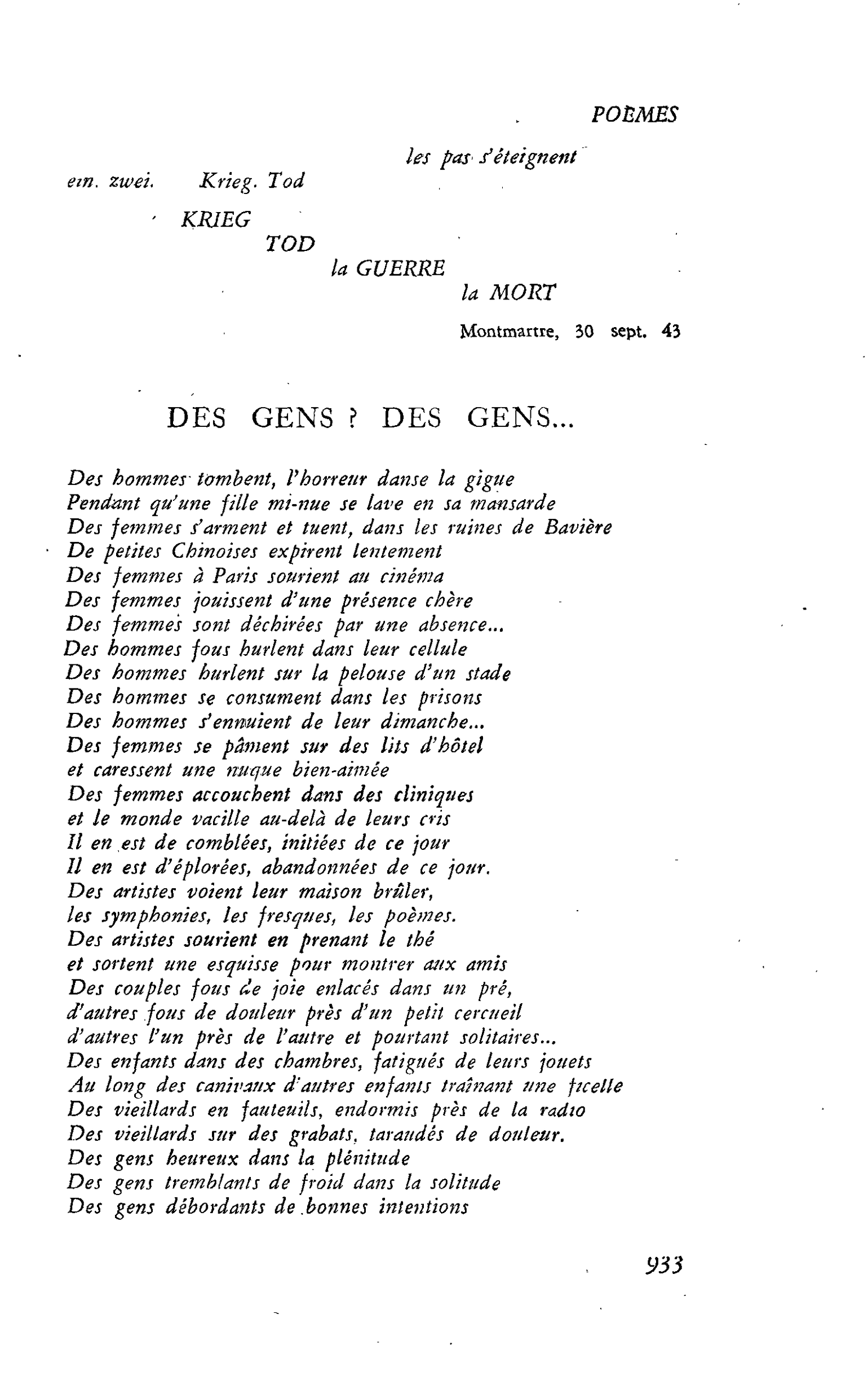 DES GENS ? DES GENS…