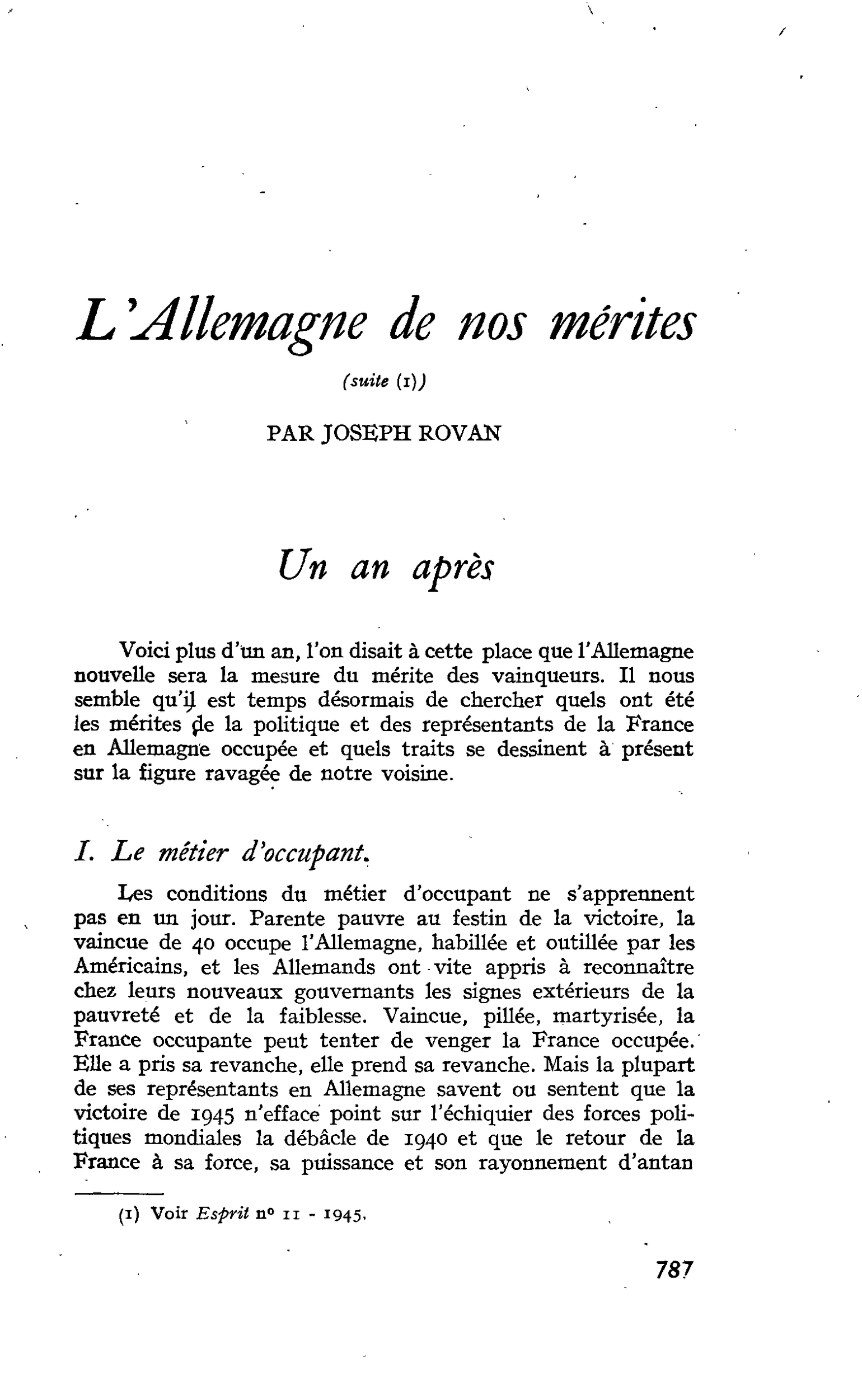 L’Allemagne de nos mérites (suite)