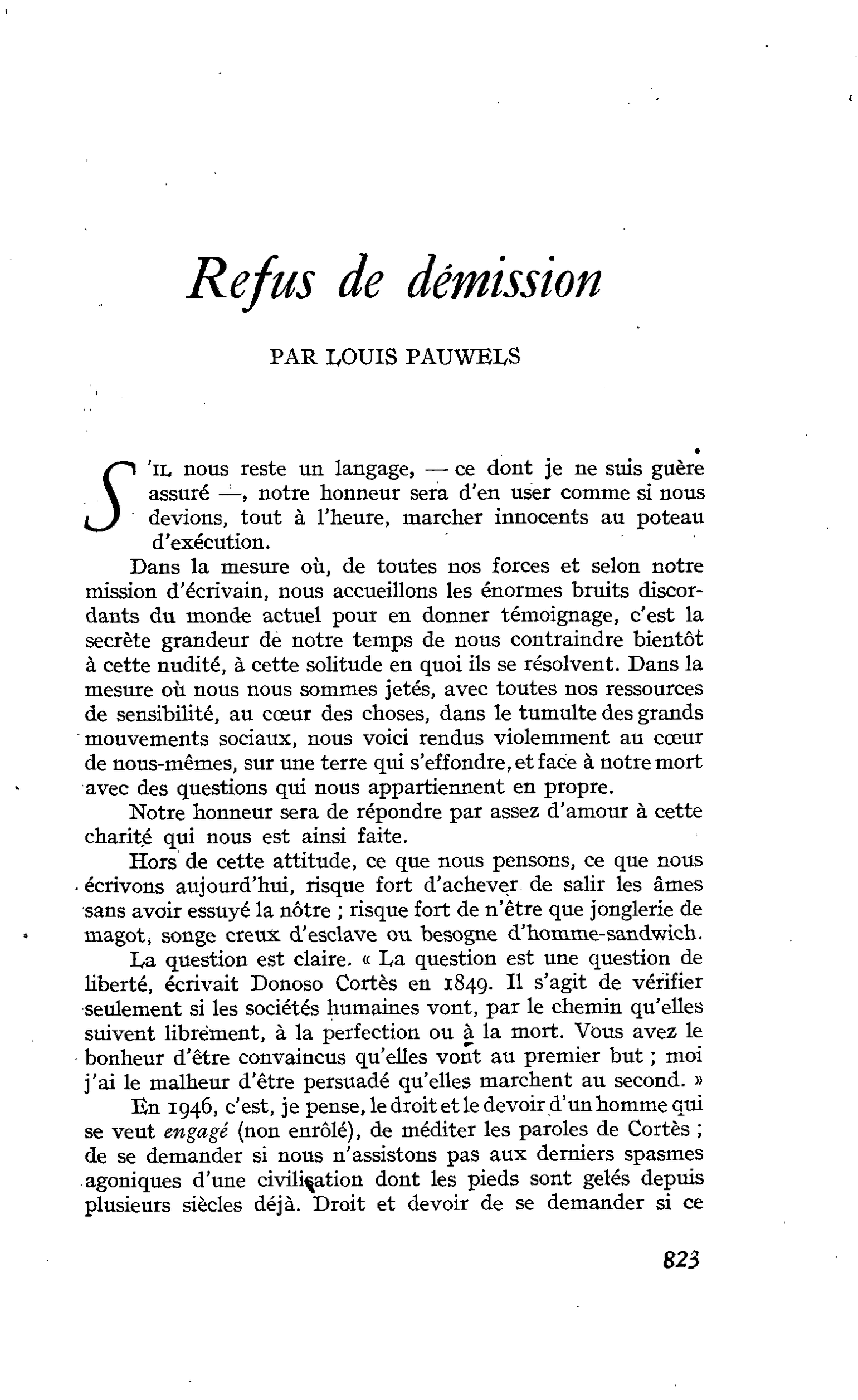 Refus de démission