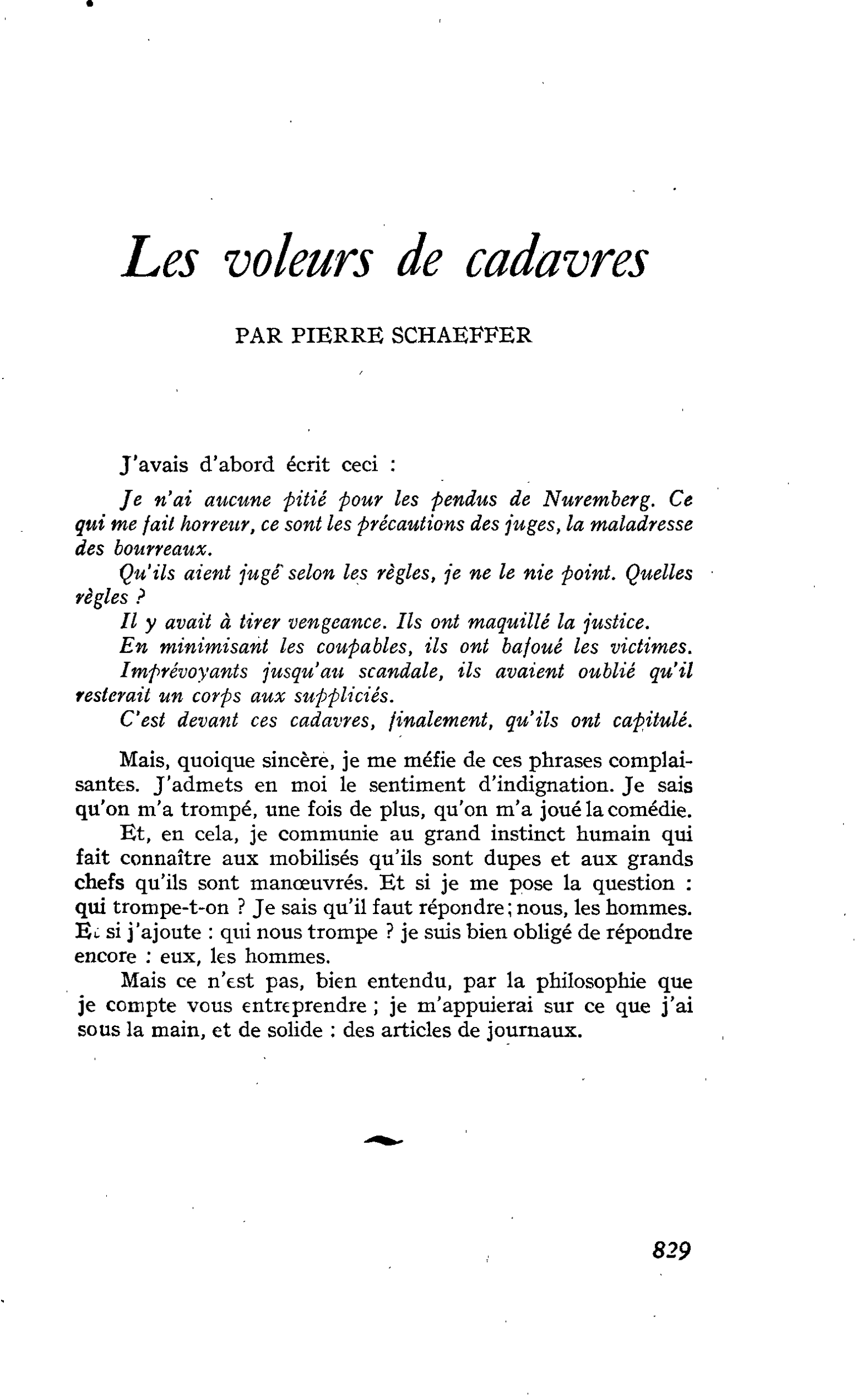 Les voleurs de cadavres