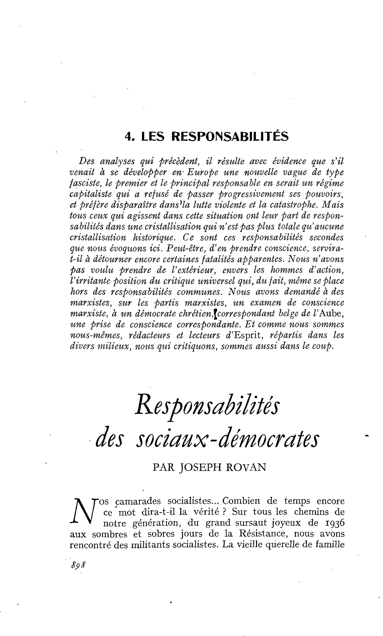 4. LES RESPONSABILITÉS