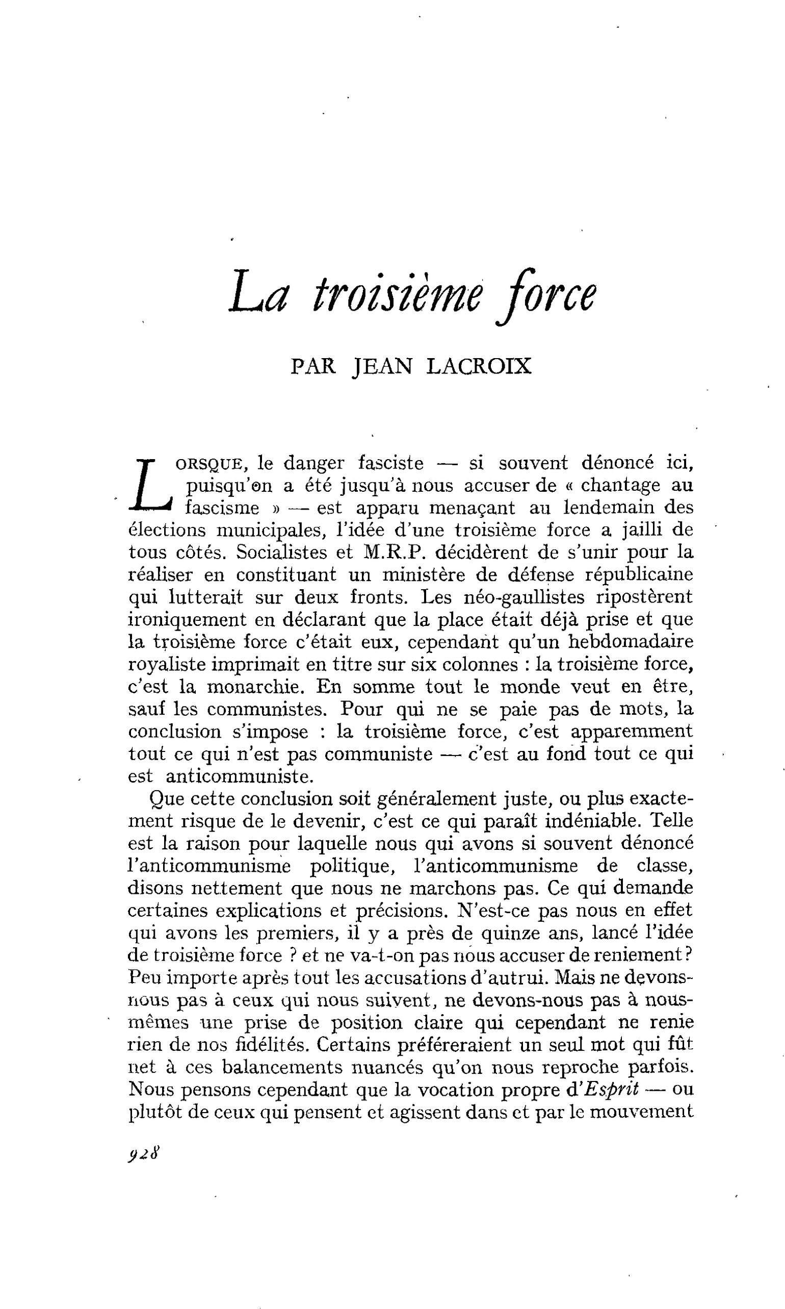 La troisième force
