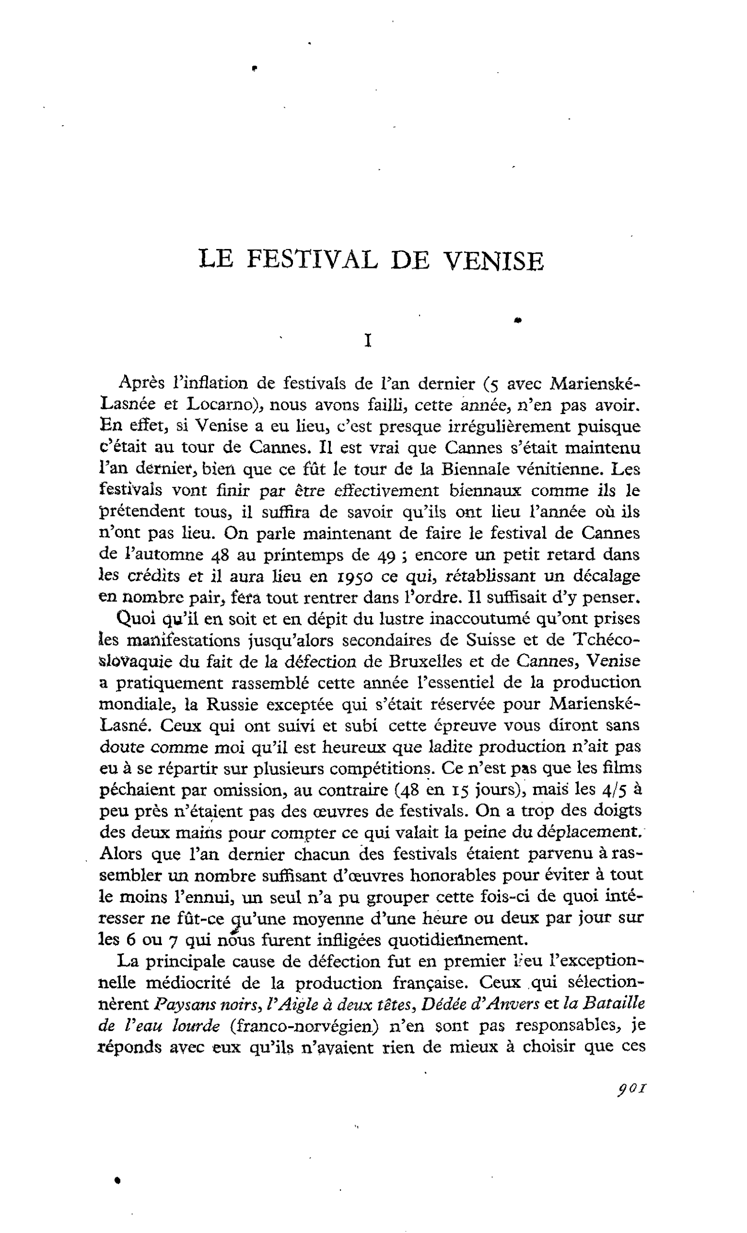 LE FESTIVAL DE VENISE