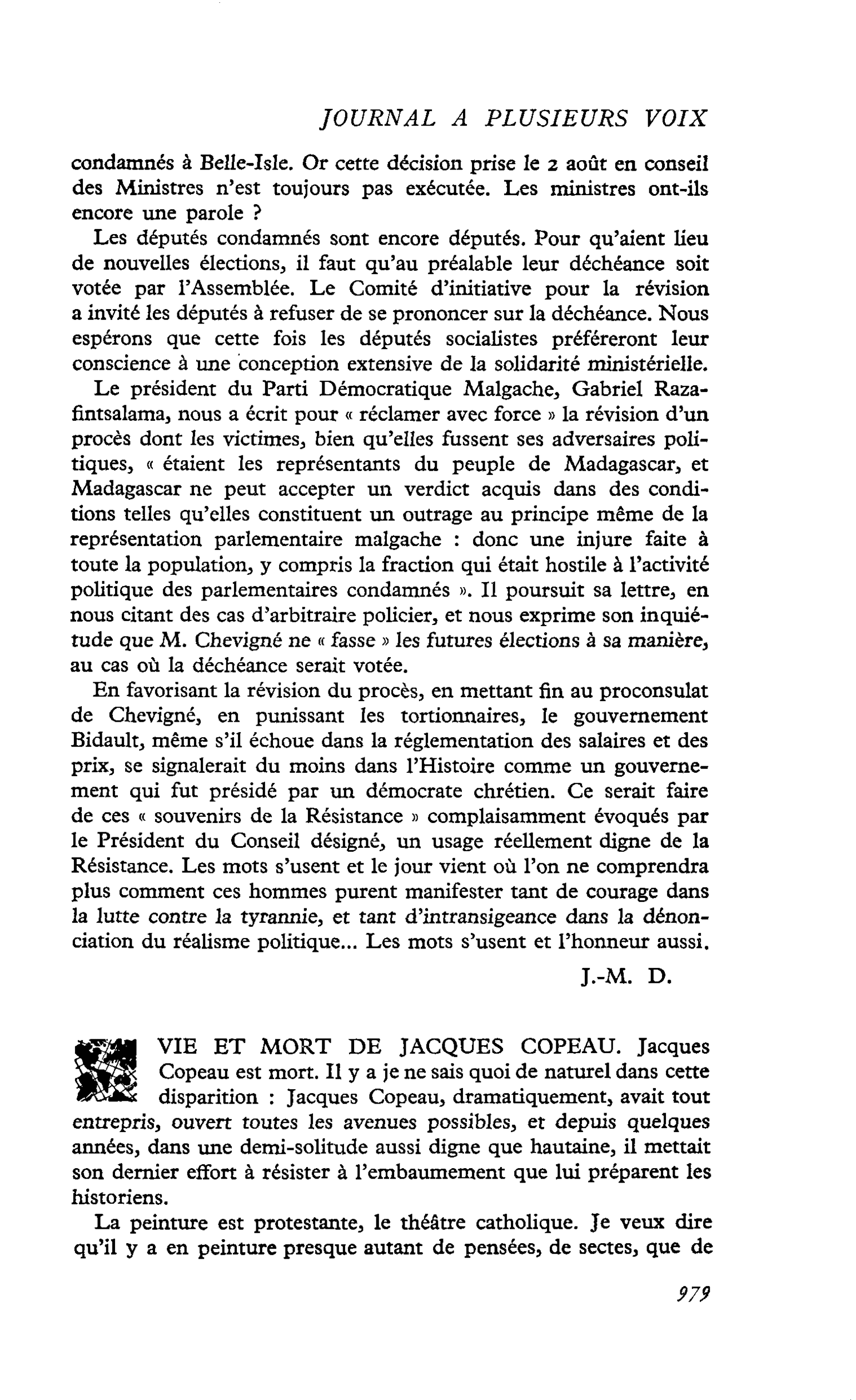 VIE ET MORT DE JACQUES COPEAU