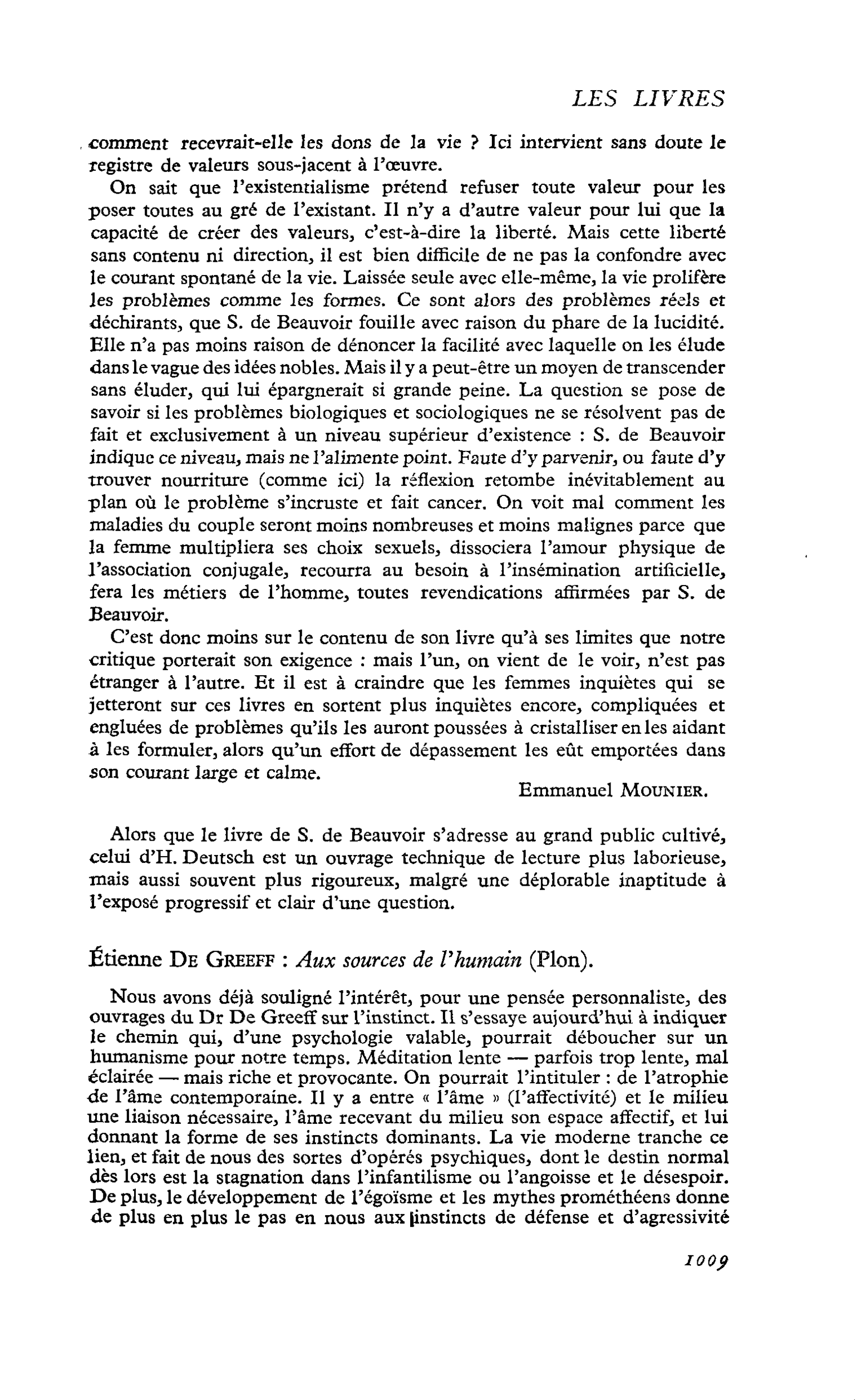 Étienne De Greeff : Aux sources de l’humain