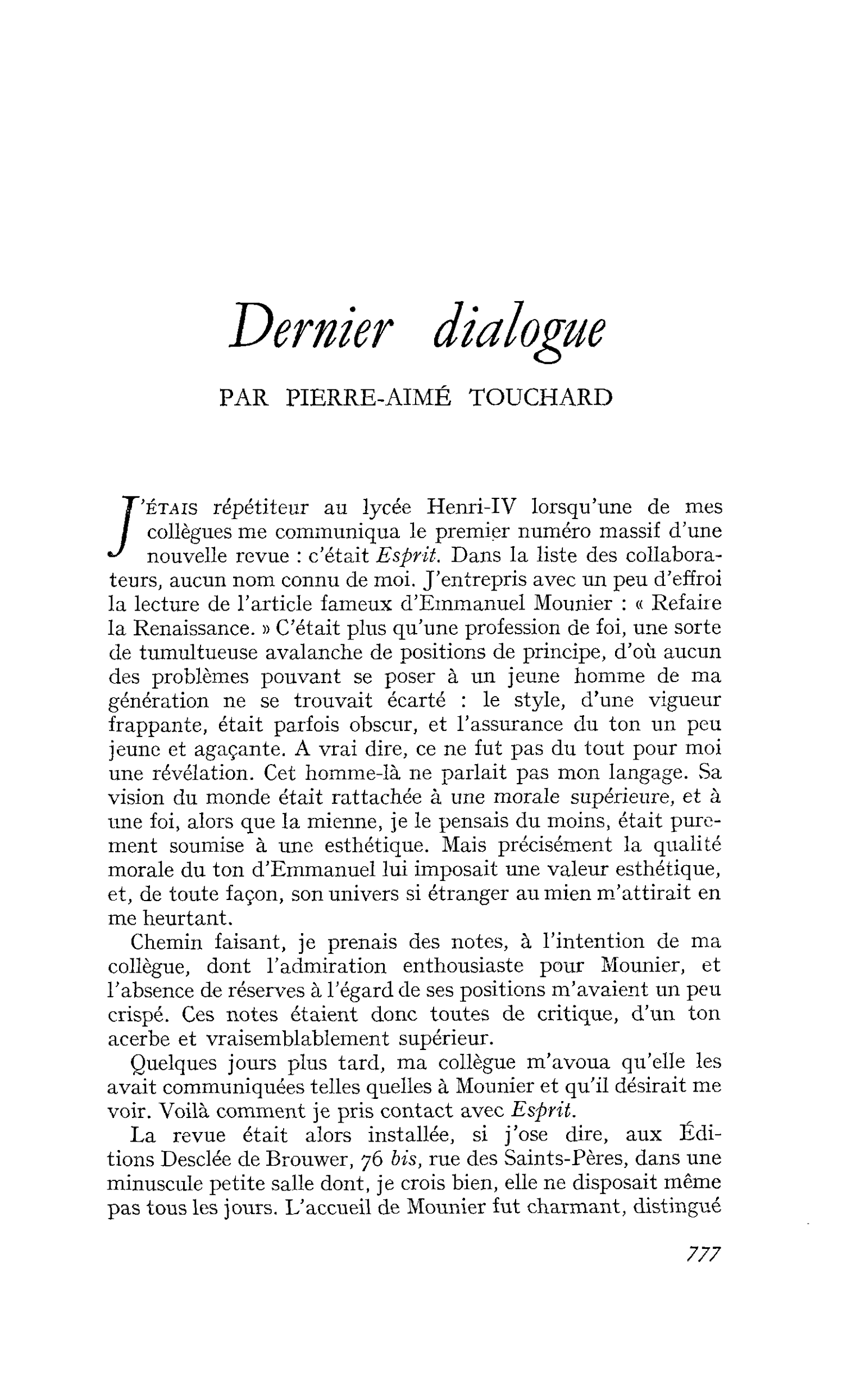 Dernier dialogue