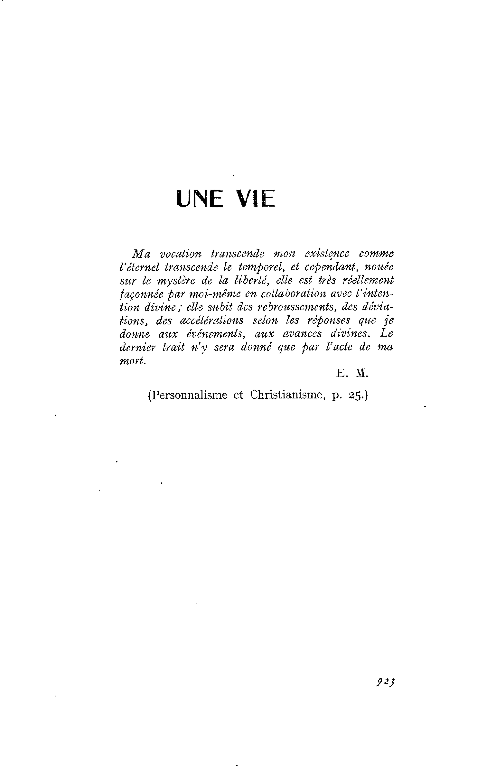 Emmanuel Mounier : Une vie