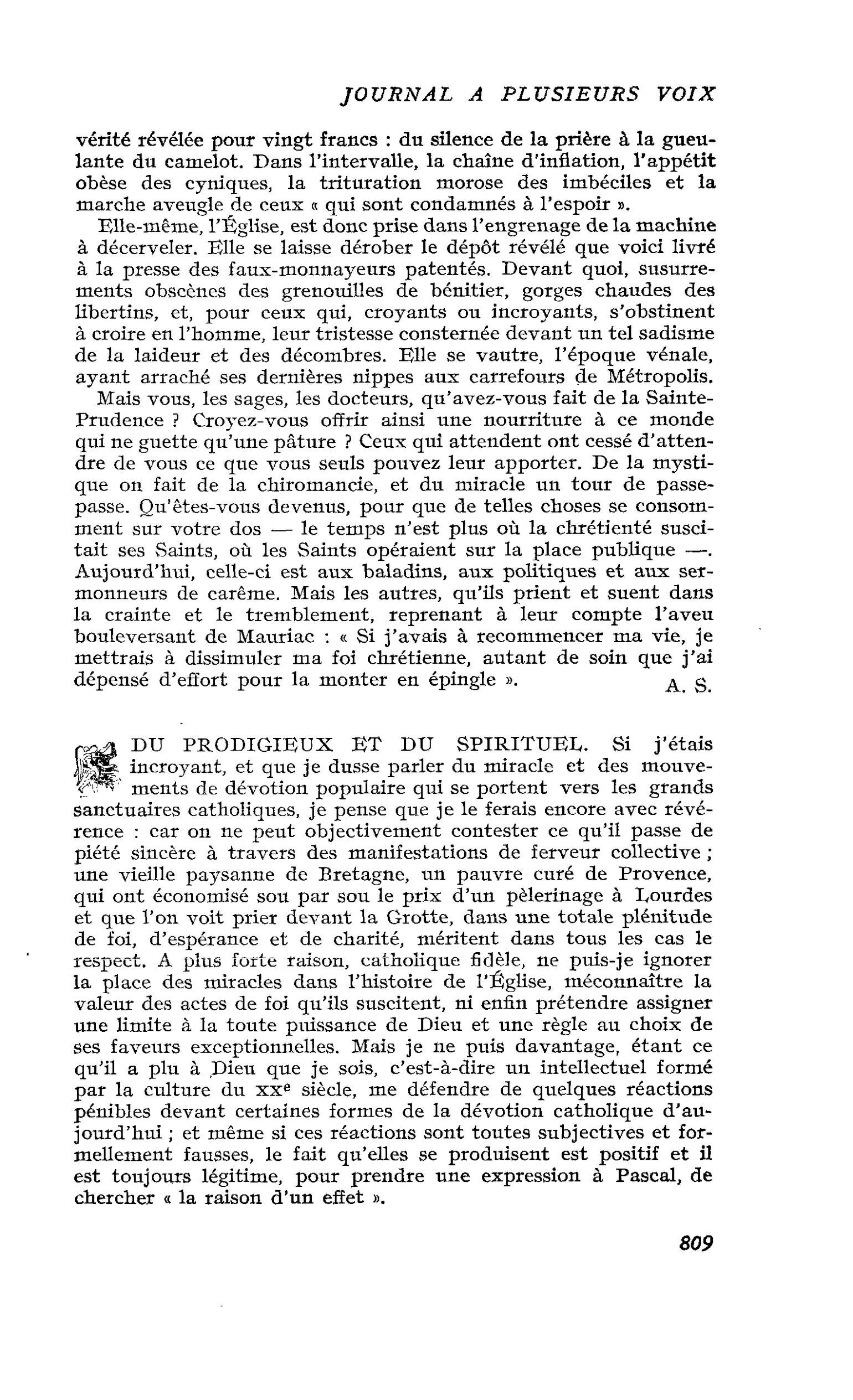 DU PRODIGIEUX ET DU SPIRITUEL