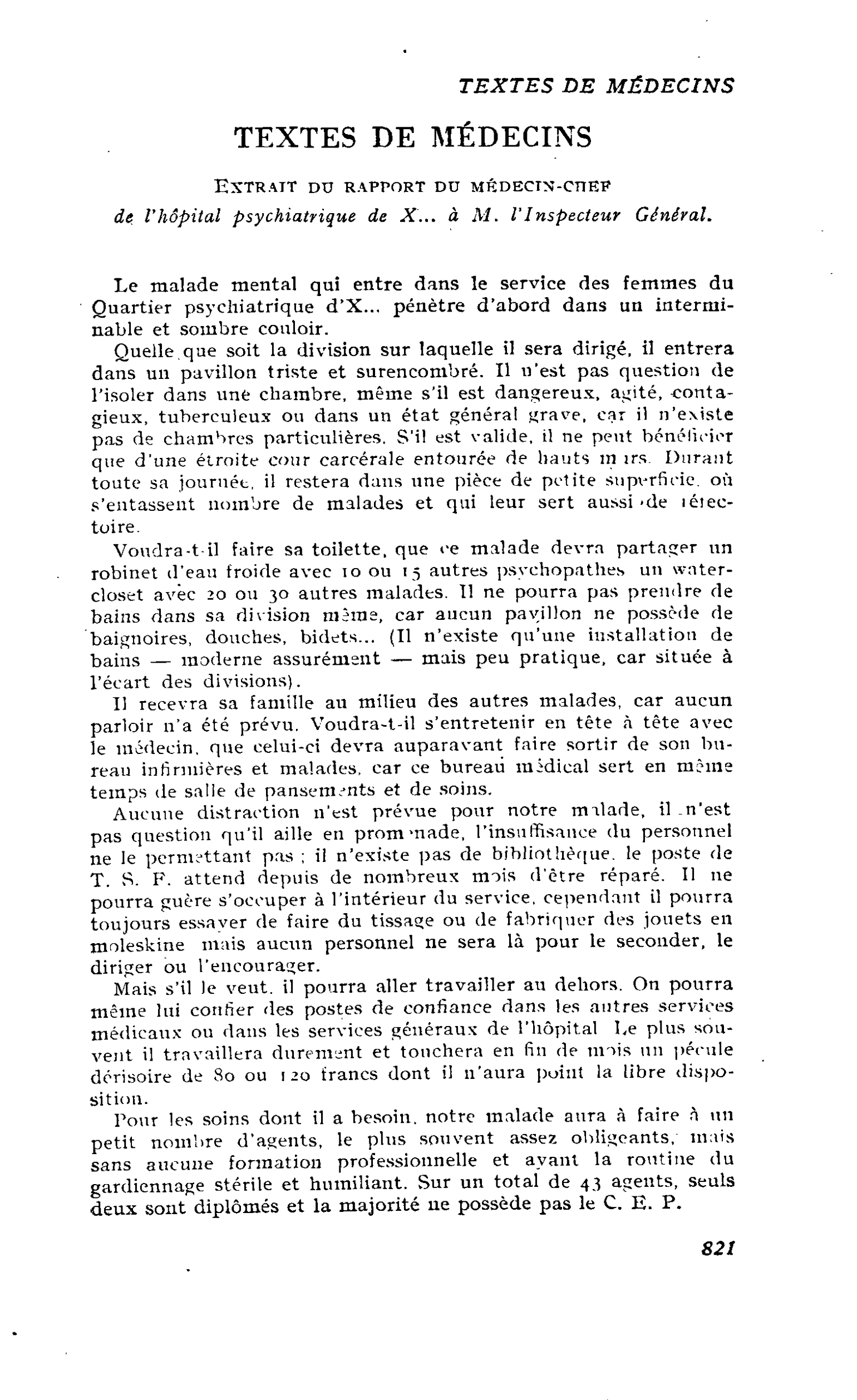 Textes de médecins