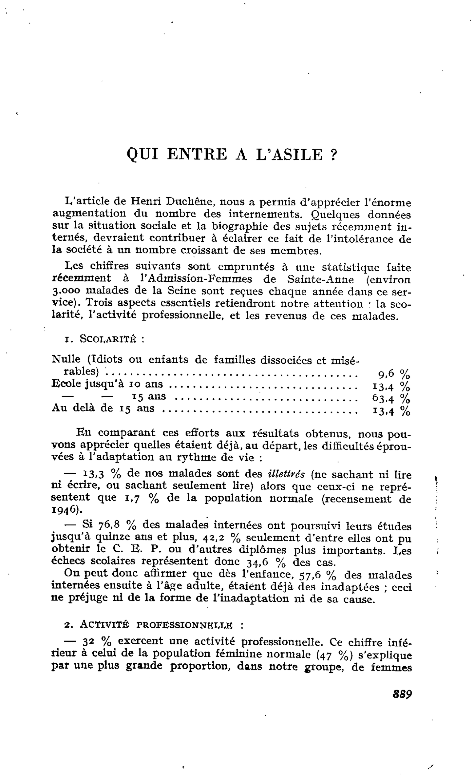 QUI ENTRE A L’ASILE ?