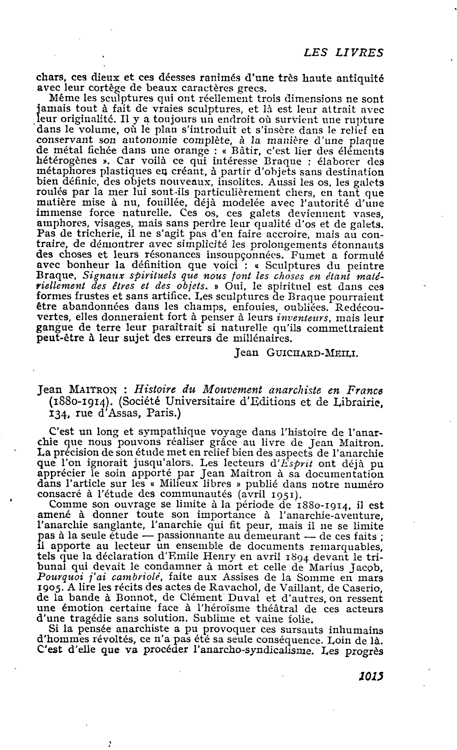 Jean Maitron : Histoire du Mouvement anarchiste en France (1880-1914)