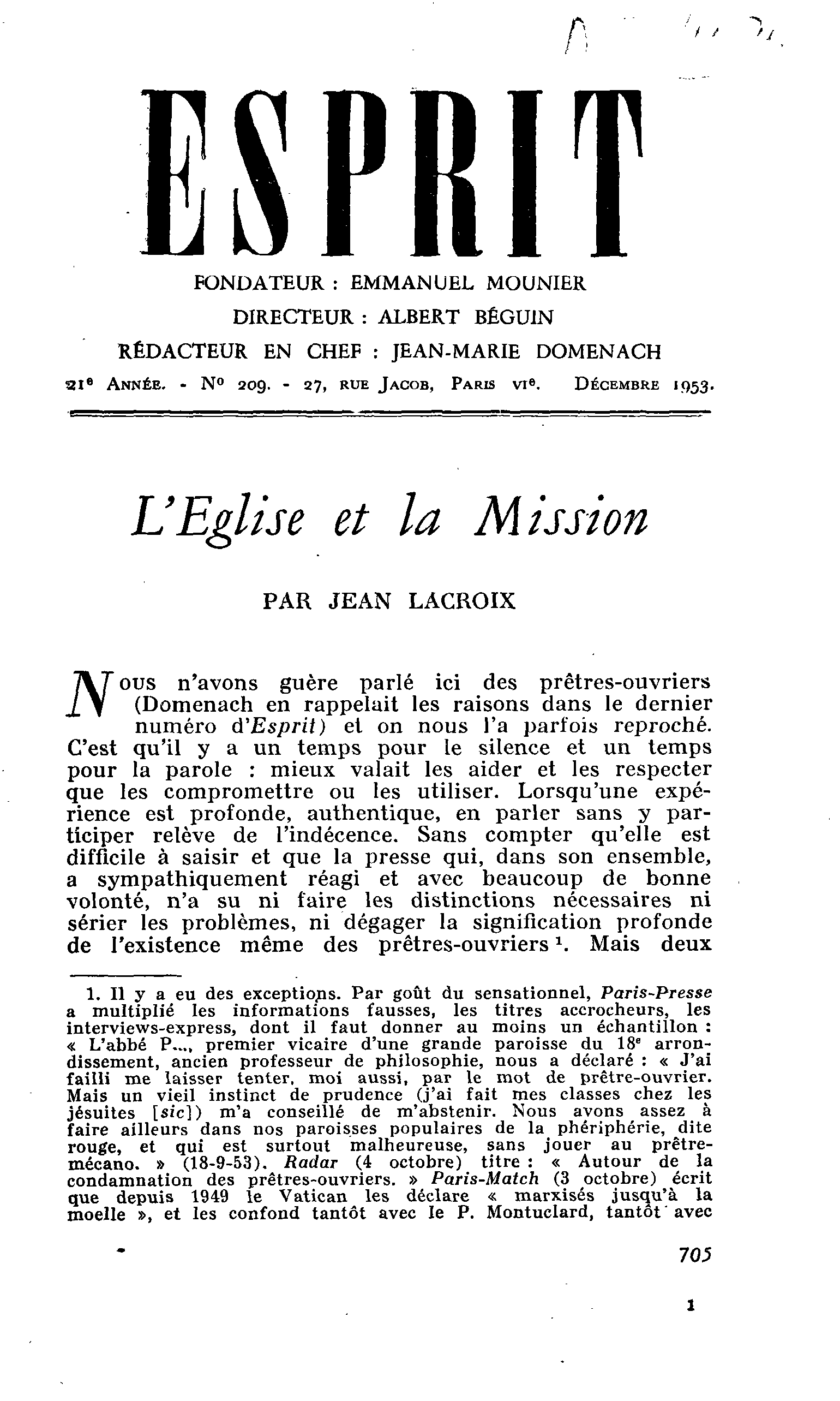 L’Eglise et la Mission
