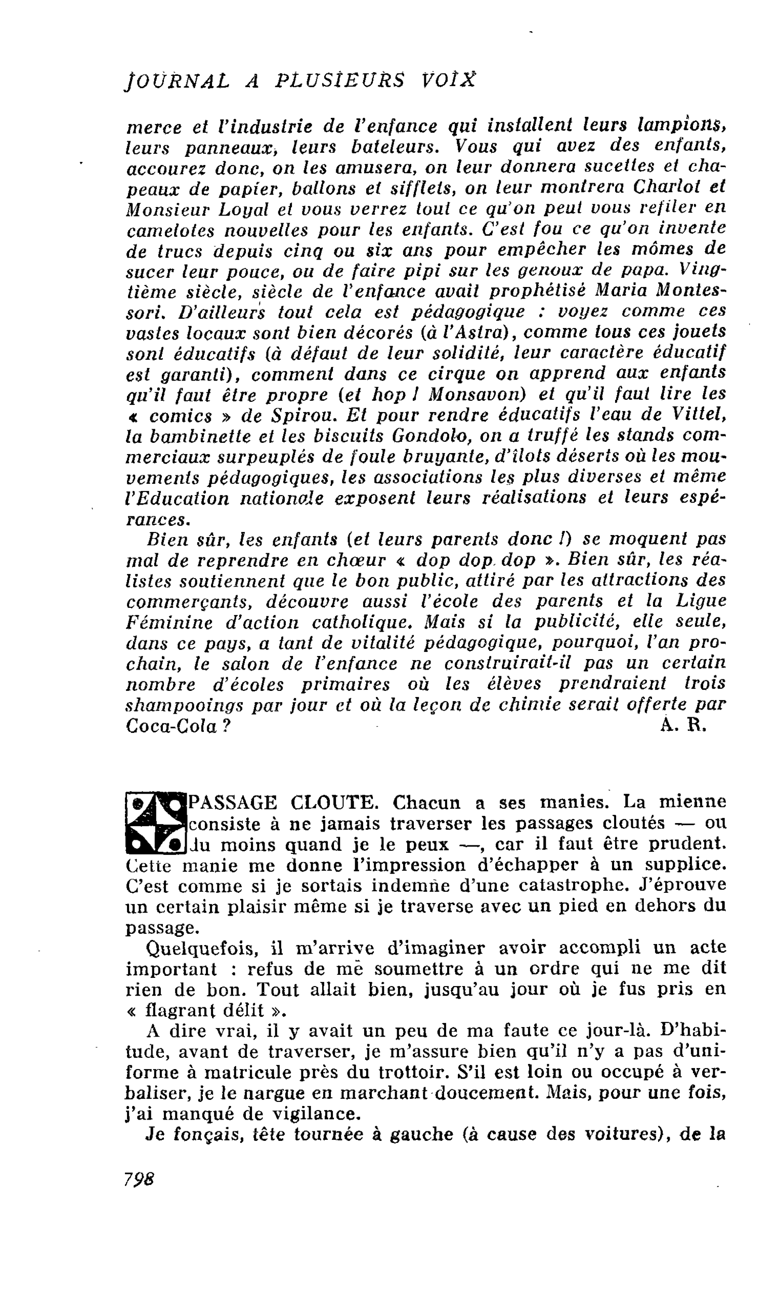 PASSAGE CLOUTE