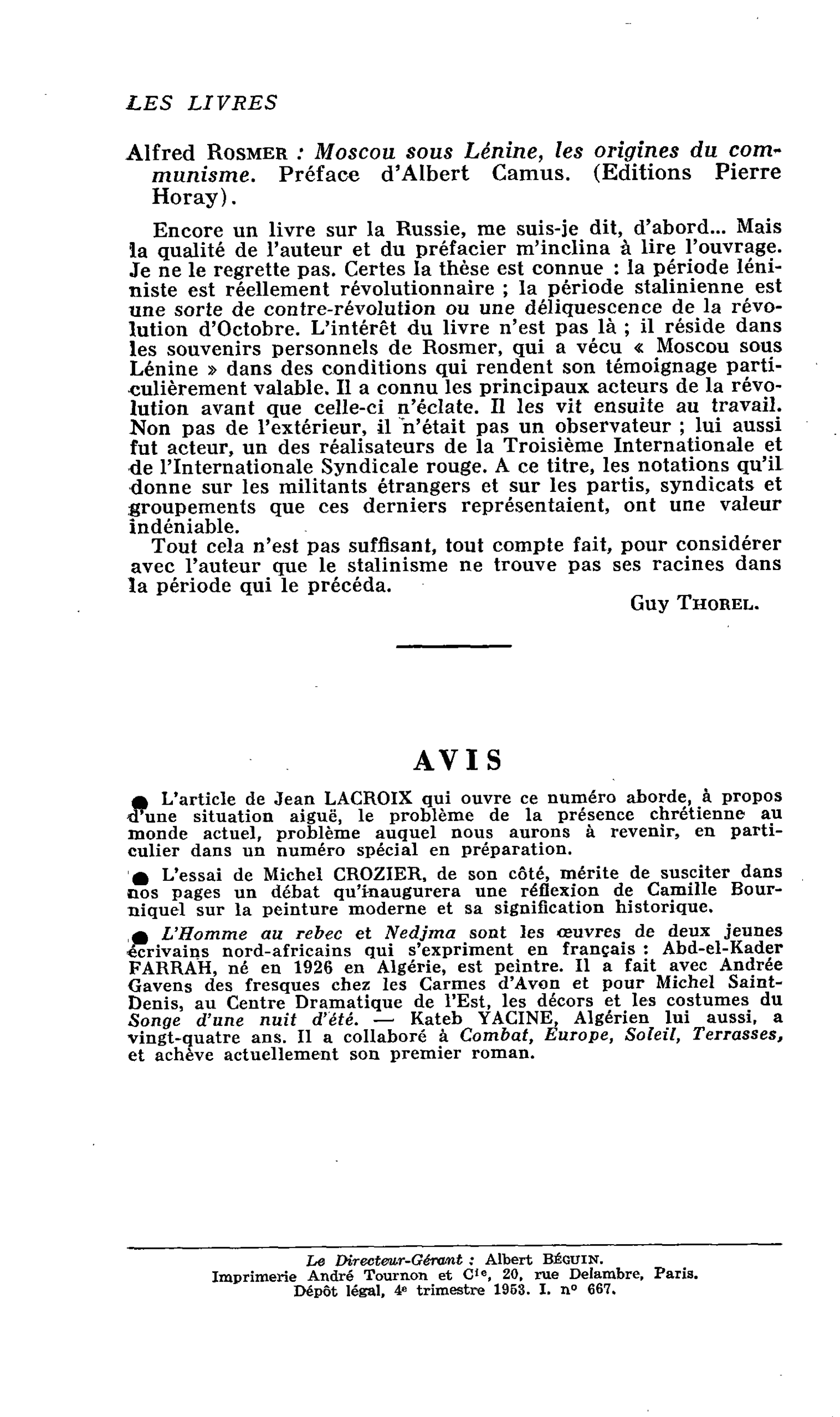 Alfred Rosmer : Moscou sous Lénine, les origines du communisme