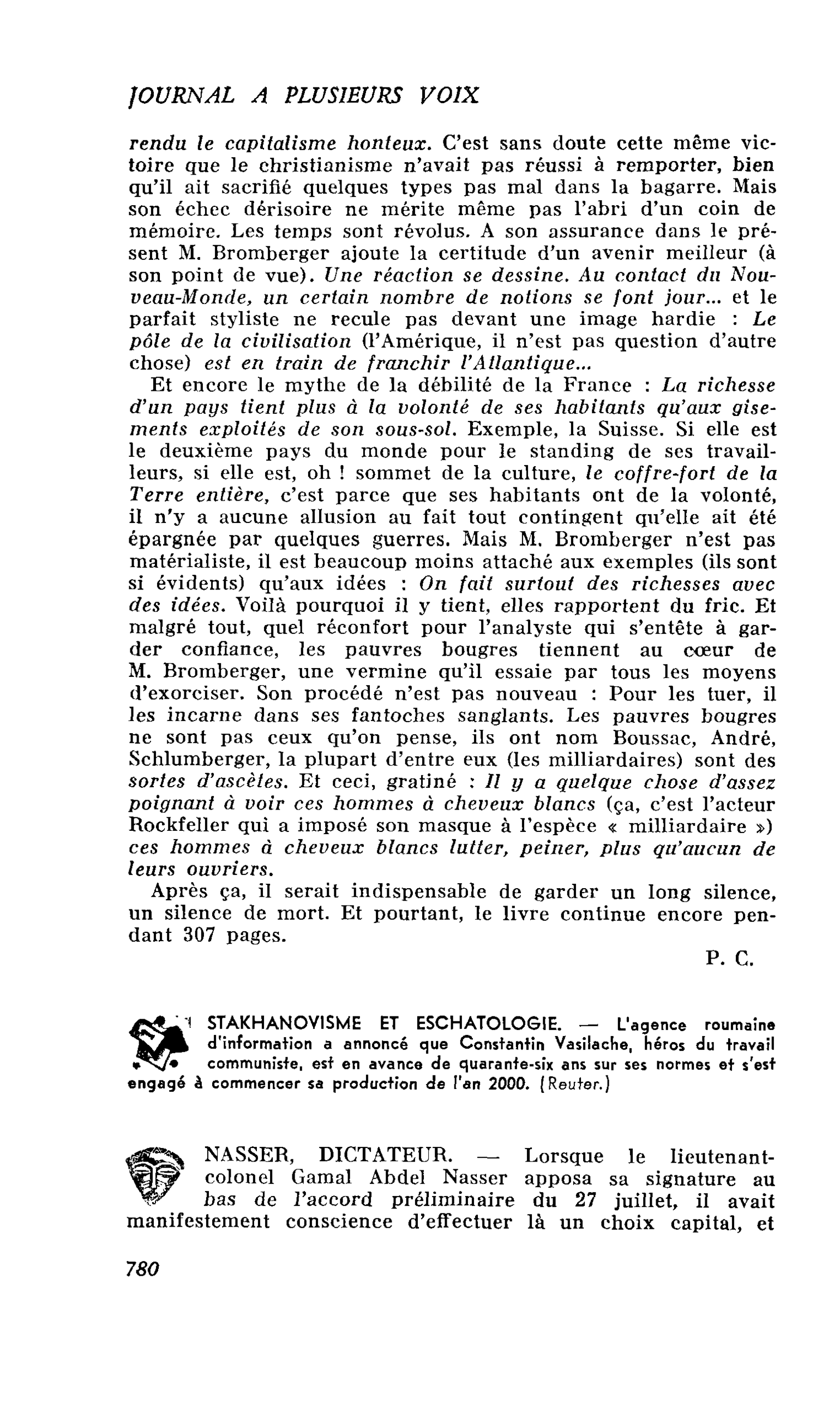 STAKHANOVISME ET ESCHATOLOGIE