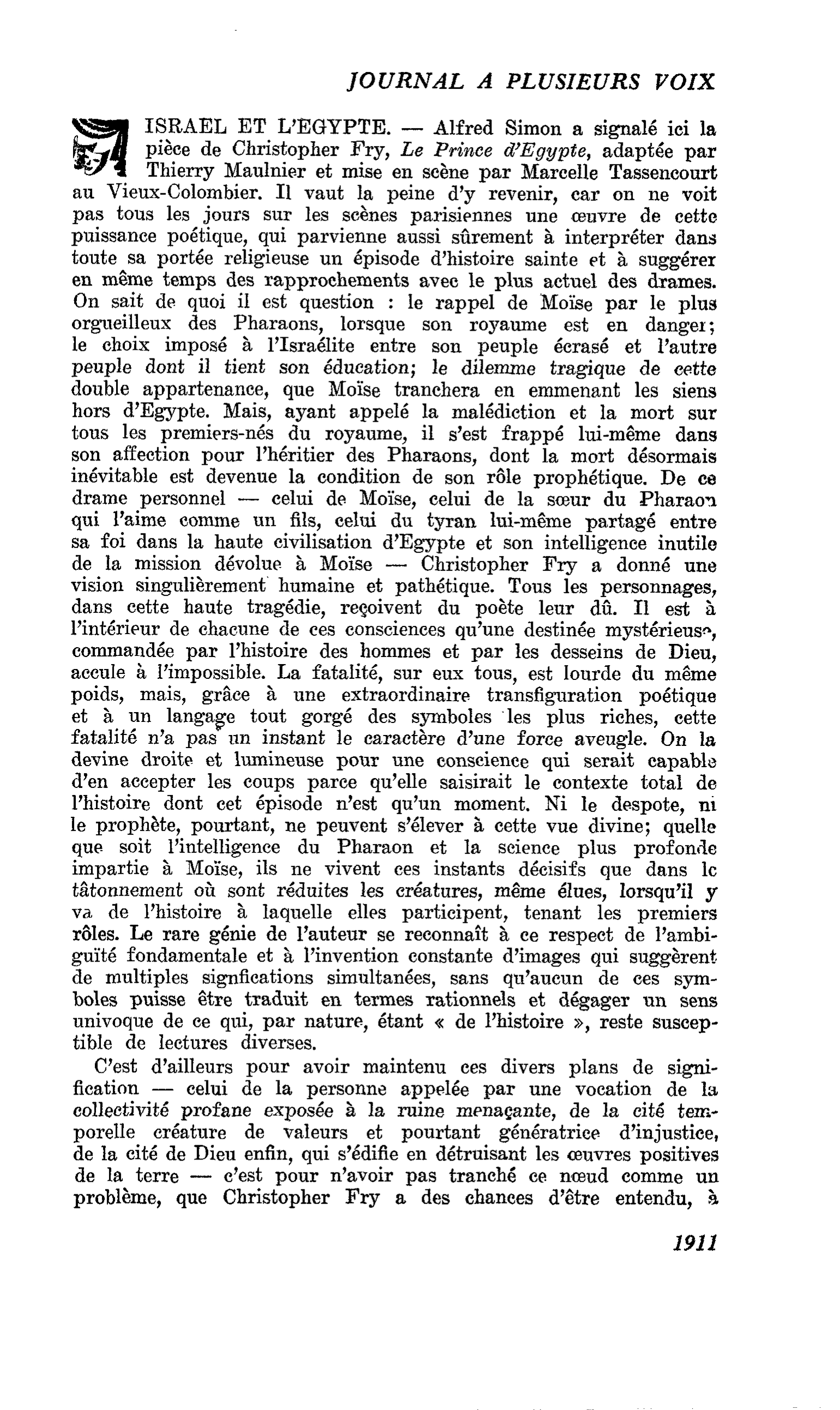 ISRAËL ET L’EGYPTE