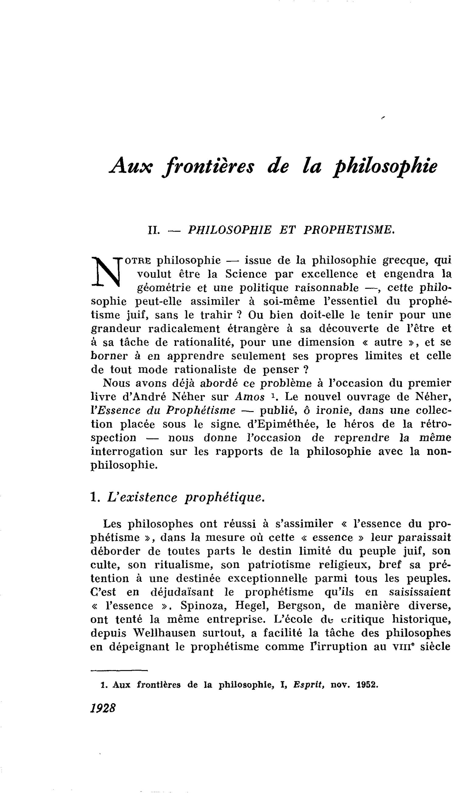 Aux frontières de la philosophie