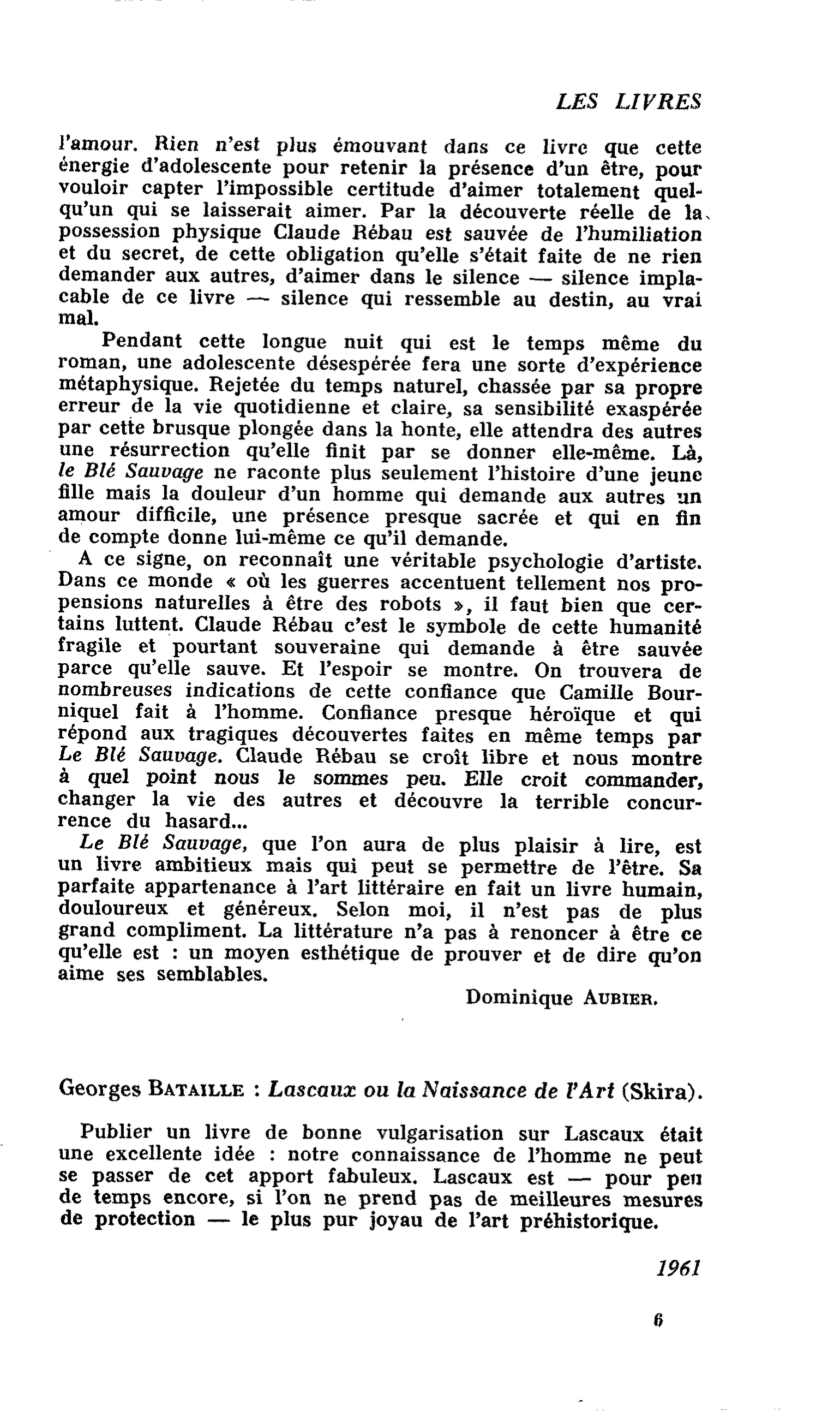 Georges Bataille : Lascaux ou la Naissance de l’Art