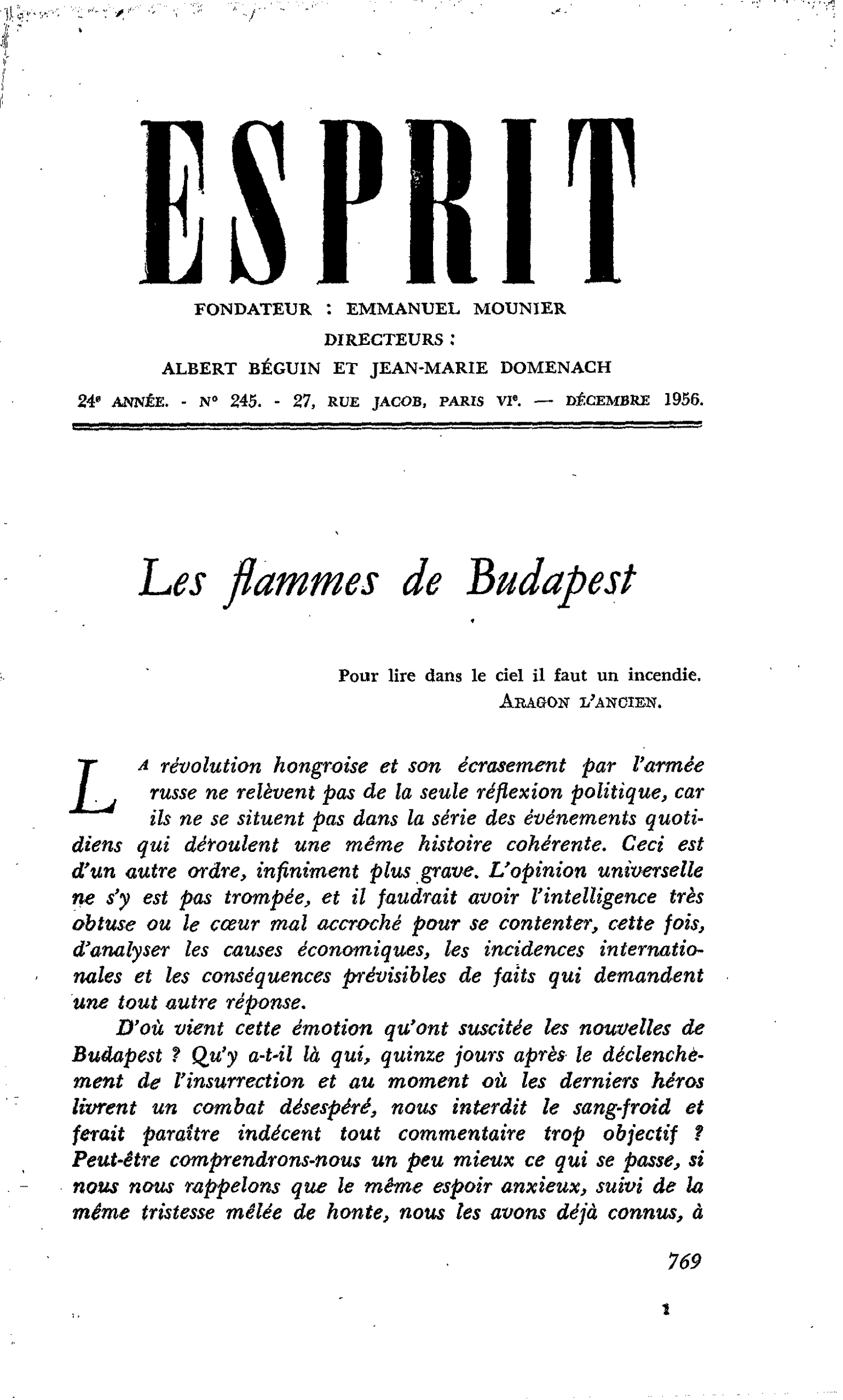 Les flammes de Budapest