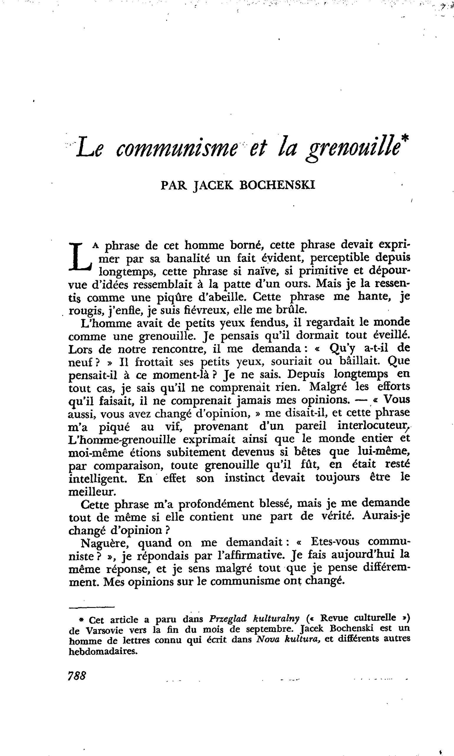 Le communisme et la grenouille