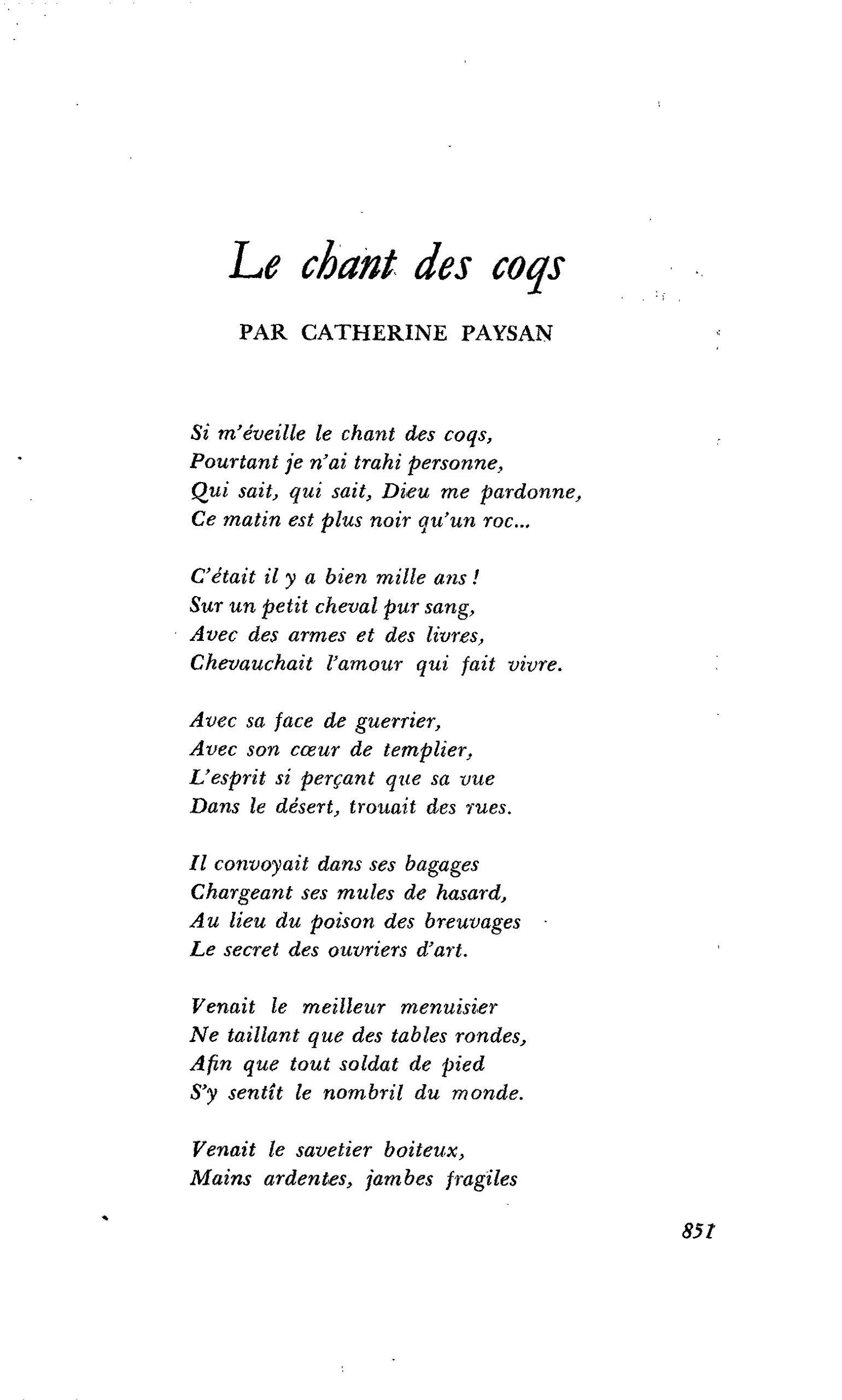 Le chant des coqs
