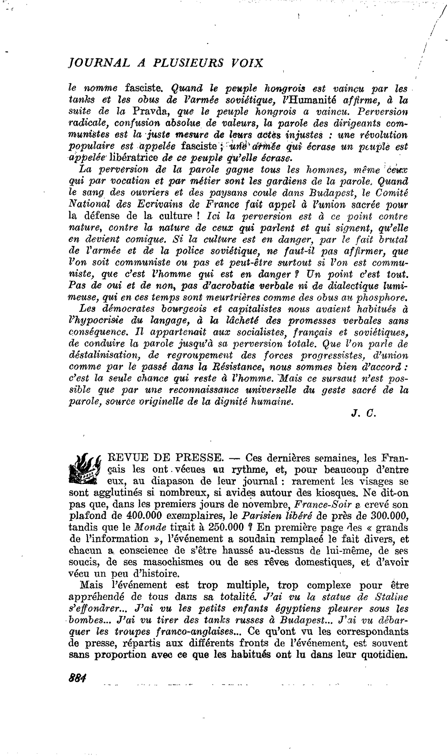 REVUE DE PRESSE