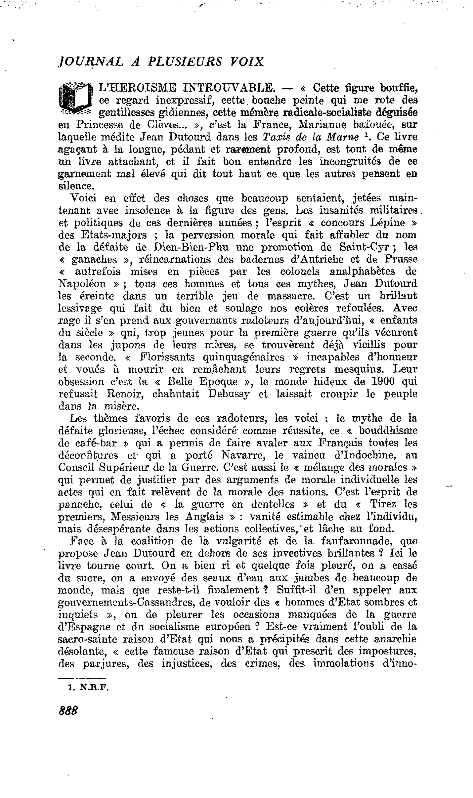 L’HEROÏSME INTROUVABLE