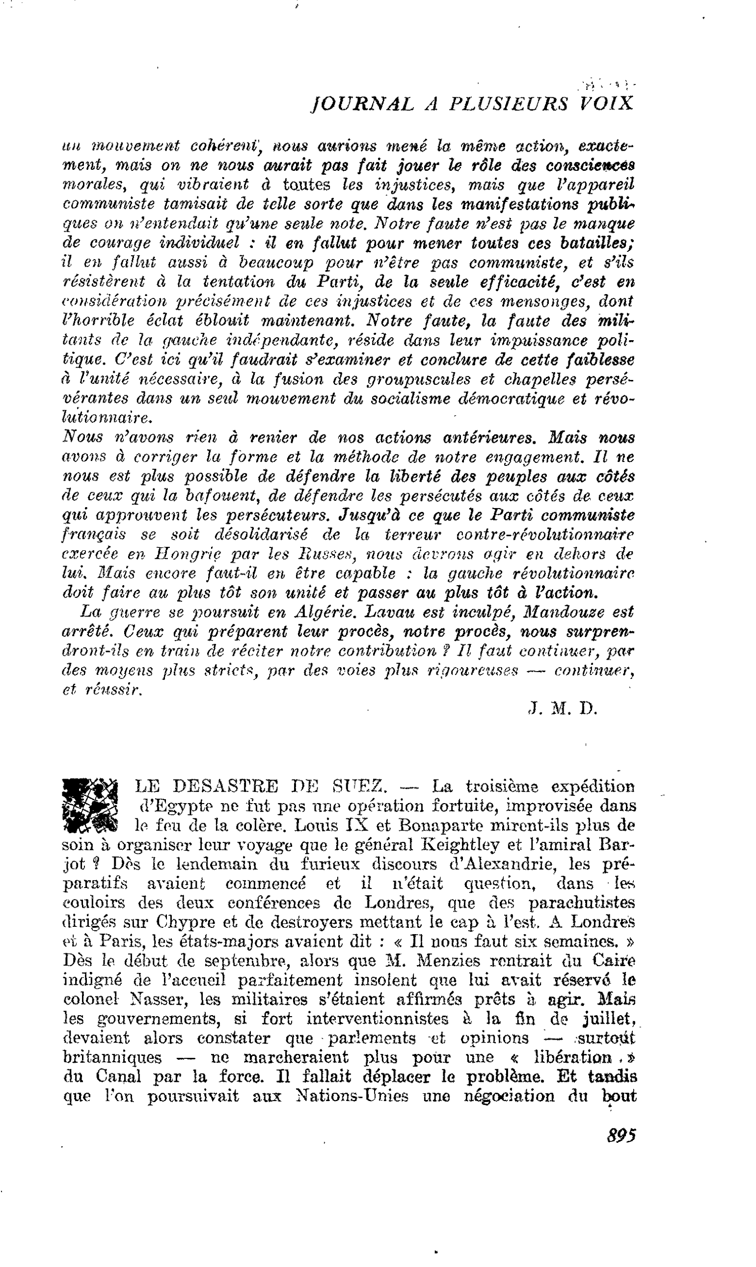 LE DESASTRE DE SUEZ