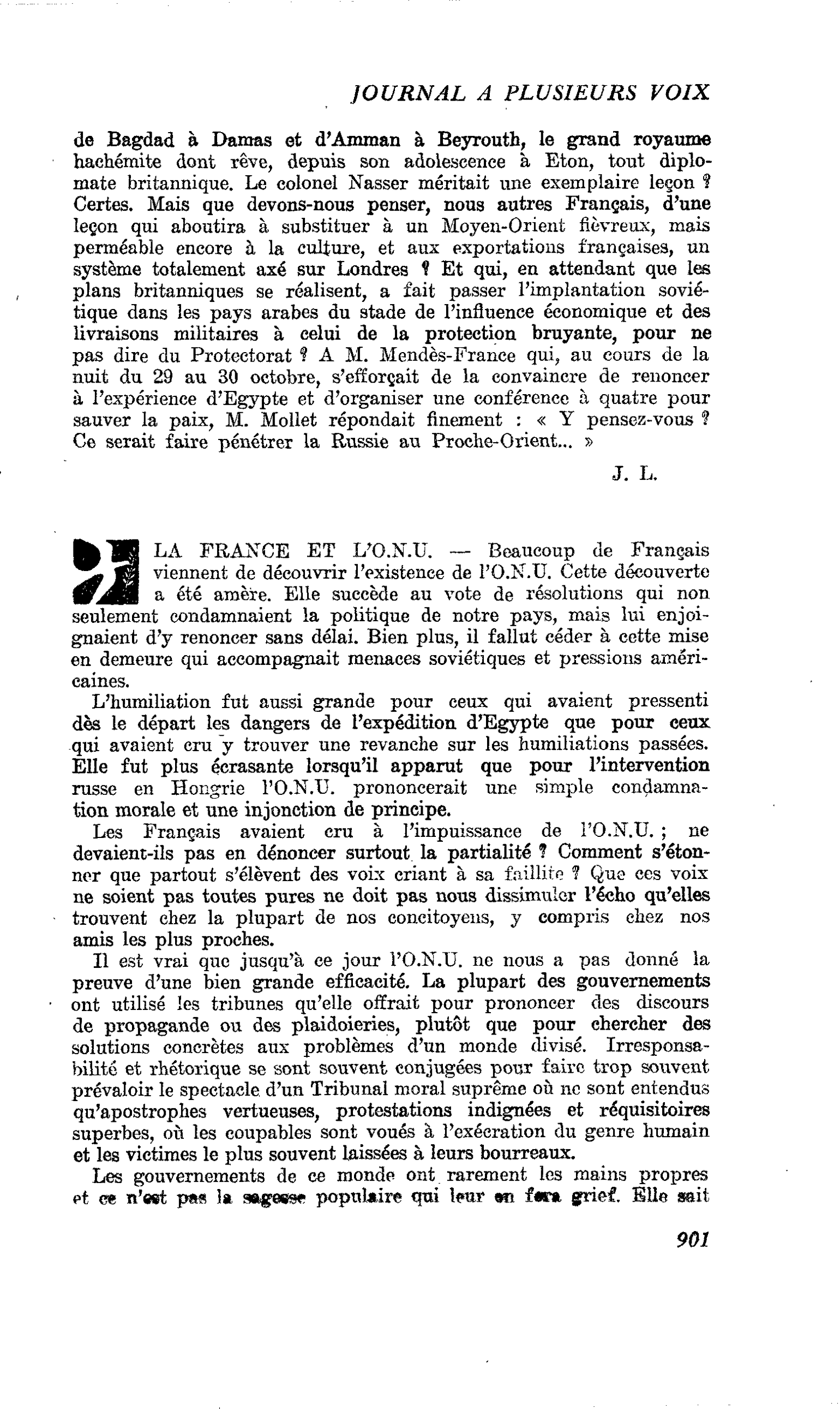 LA FRANCE ET L’O.N.U.