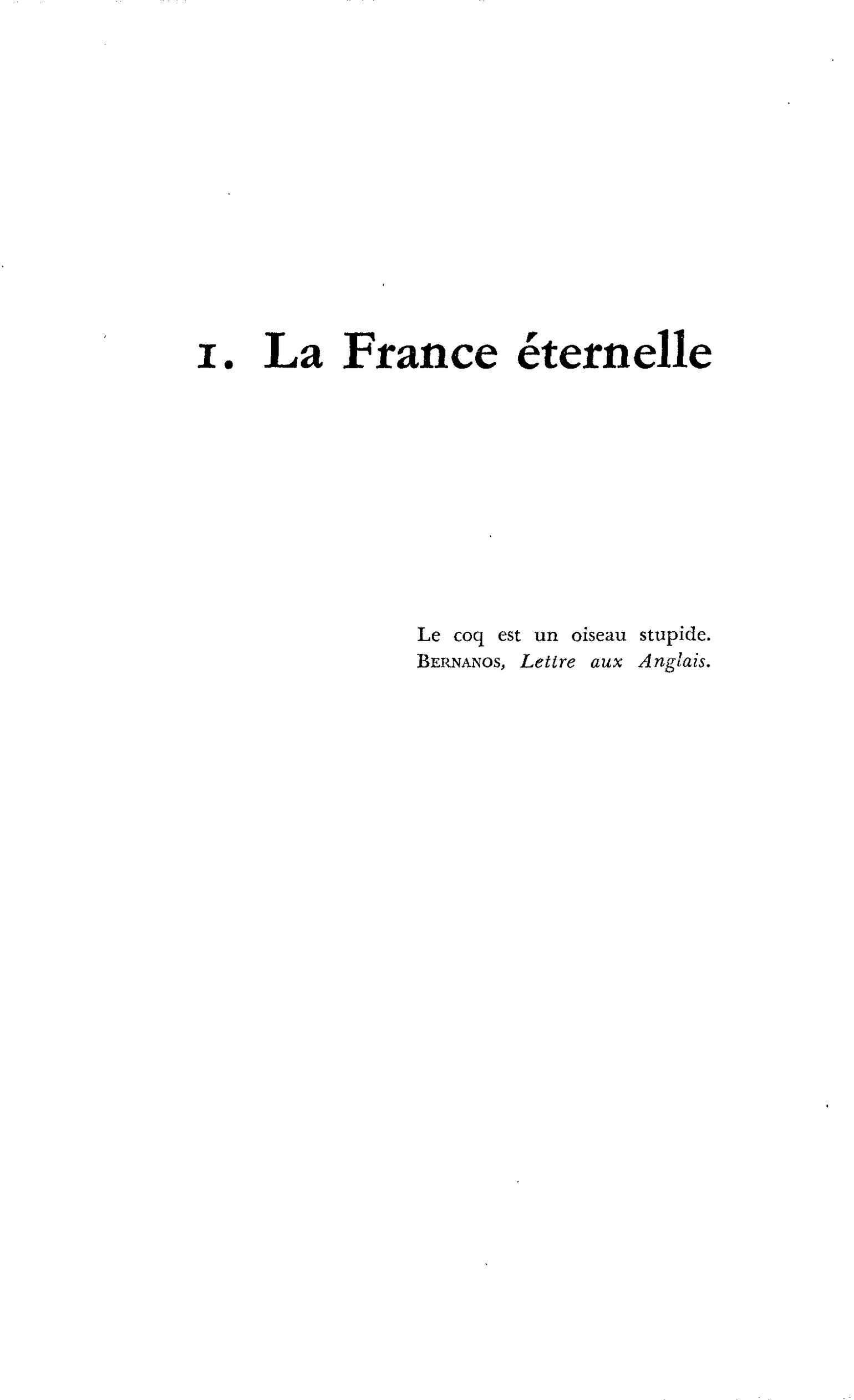 I. La France éternelle