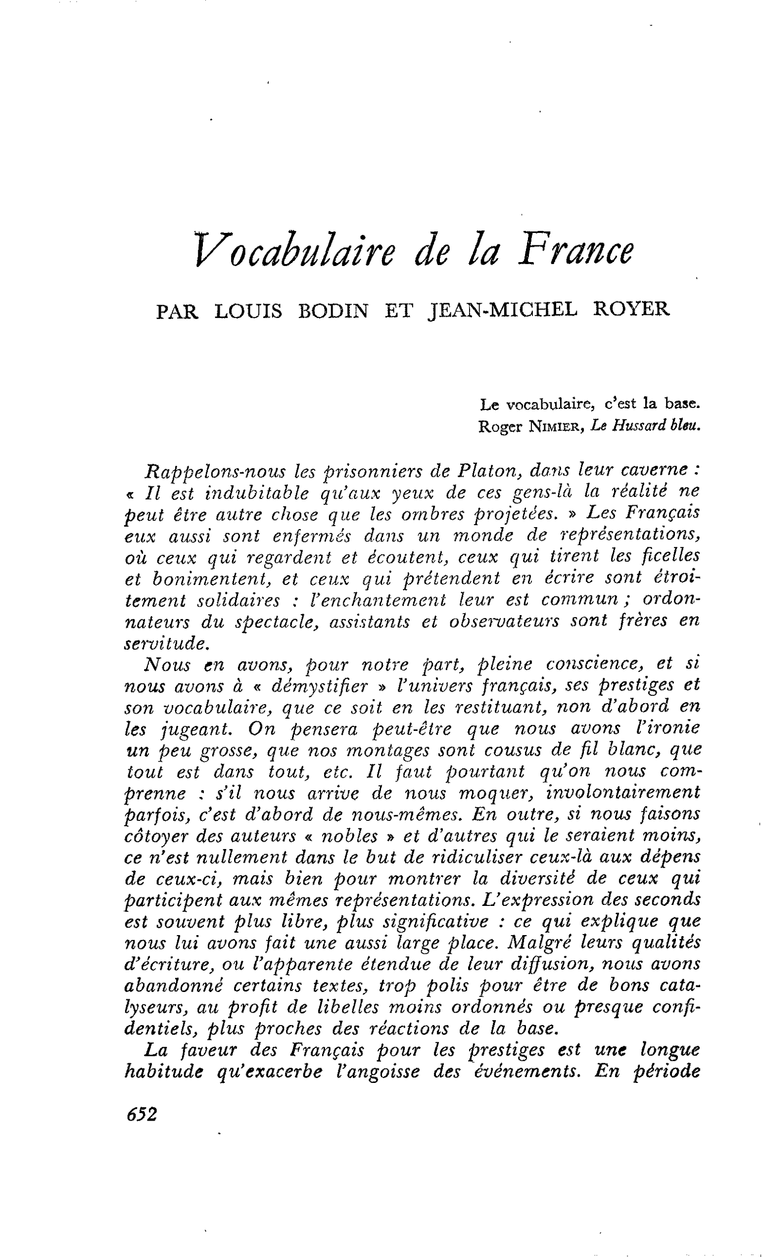 Vocabulaire de la France