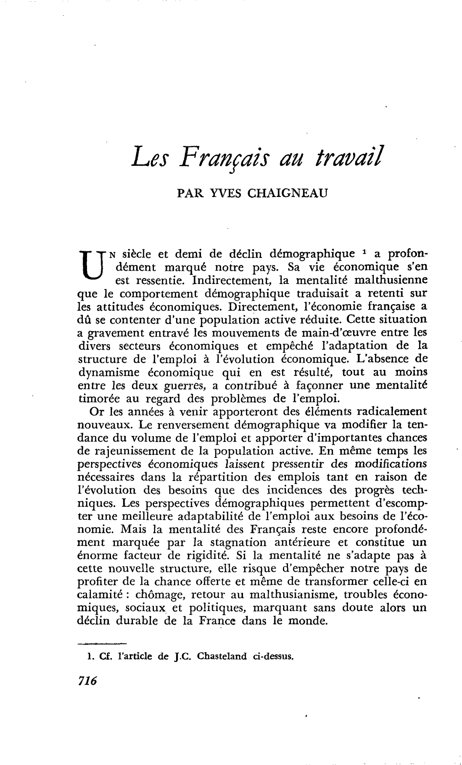 Les Français au travail