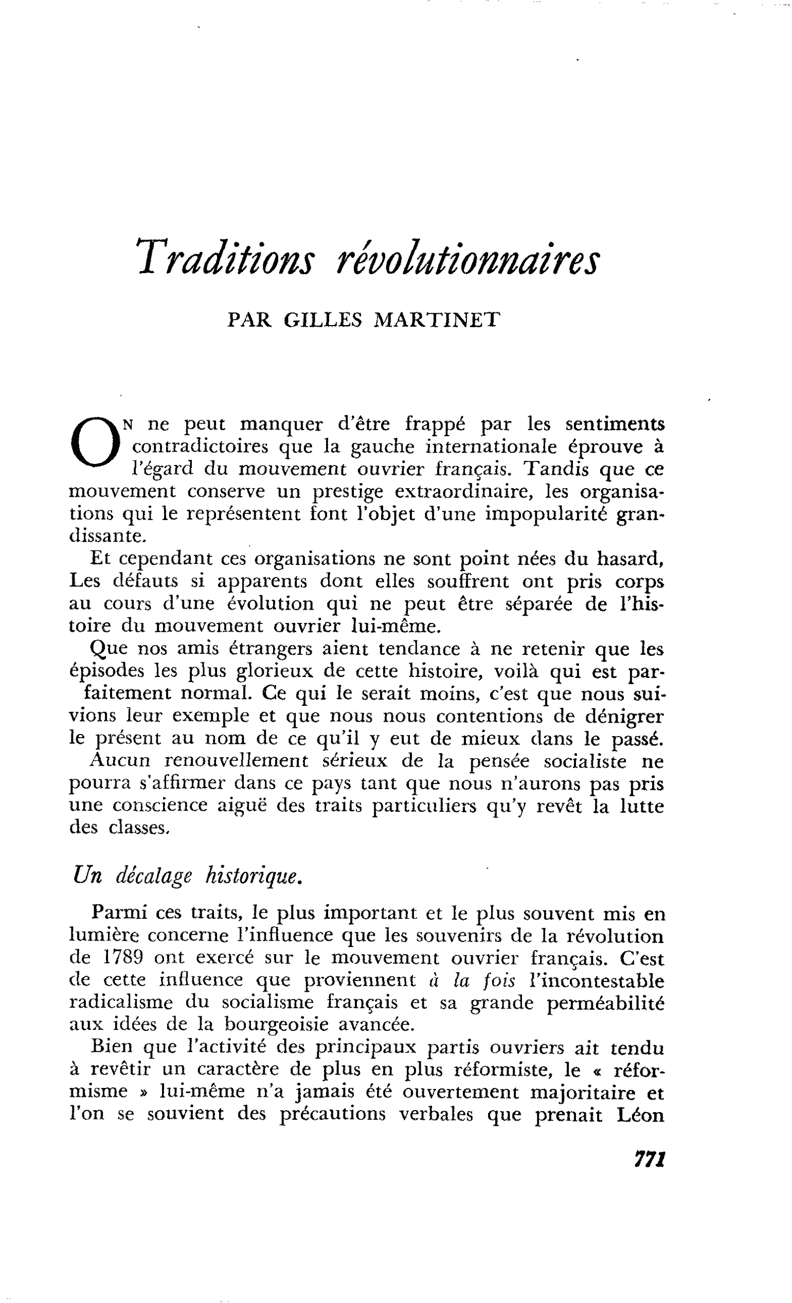 Traditions révolutionnaires