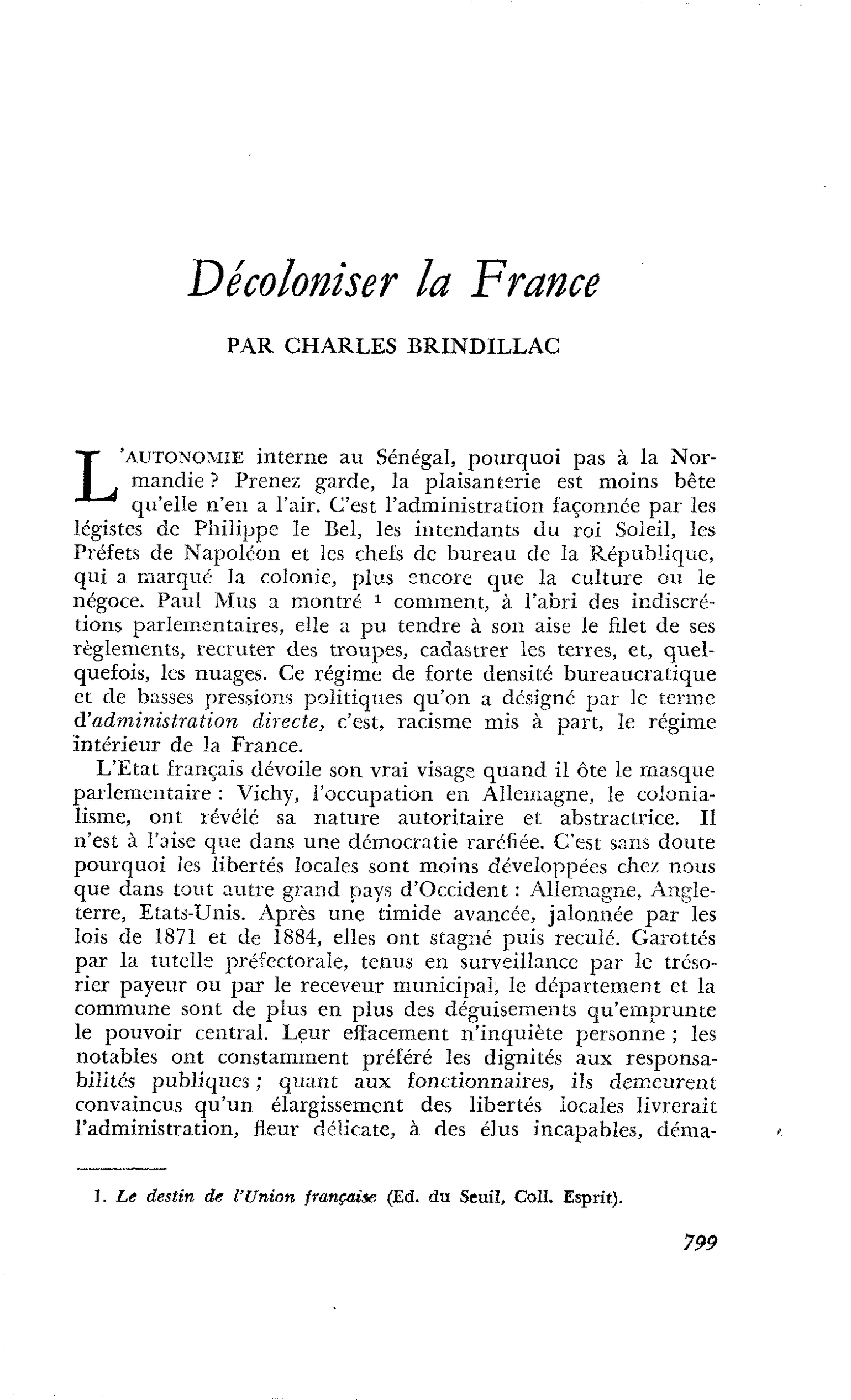 Décoloniser la France